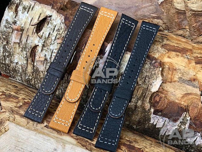 ALT Black Leather Strap for Rolex Watches 20mm - Image 3