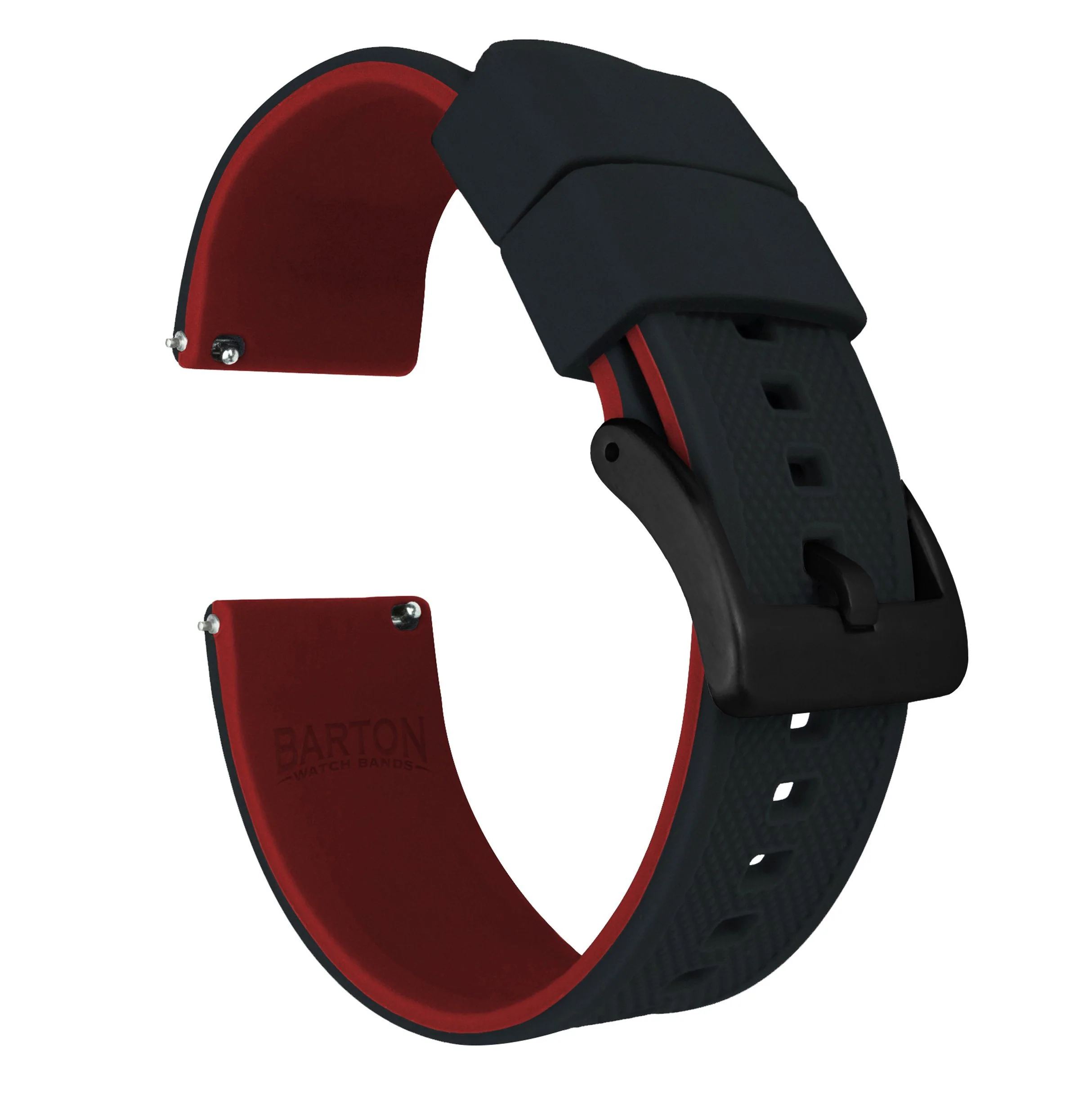 Amazfit Bip Elite Silicone Black Top Crimson Red Bottom Watch Band - Image 2