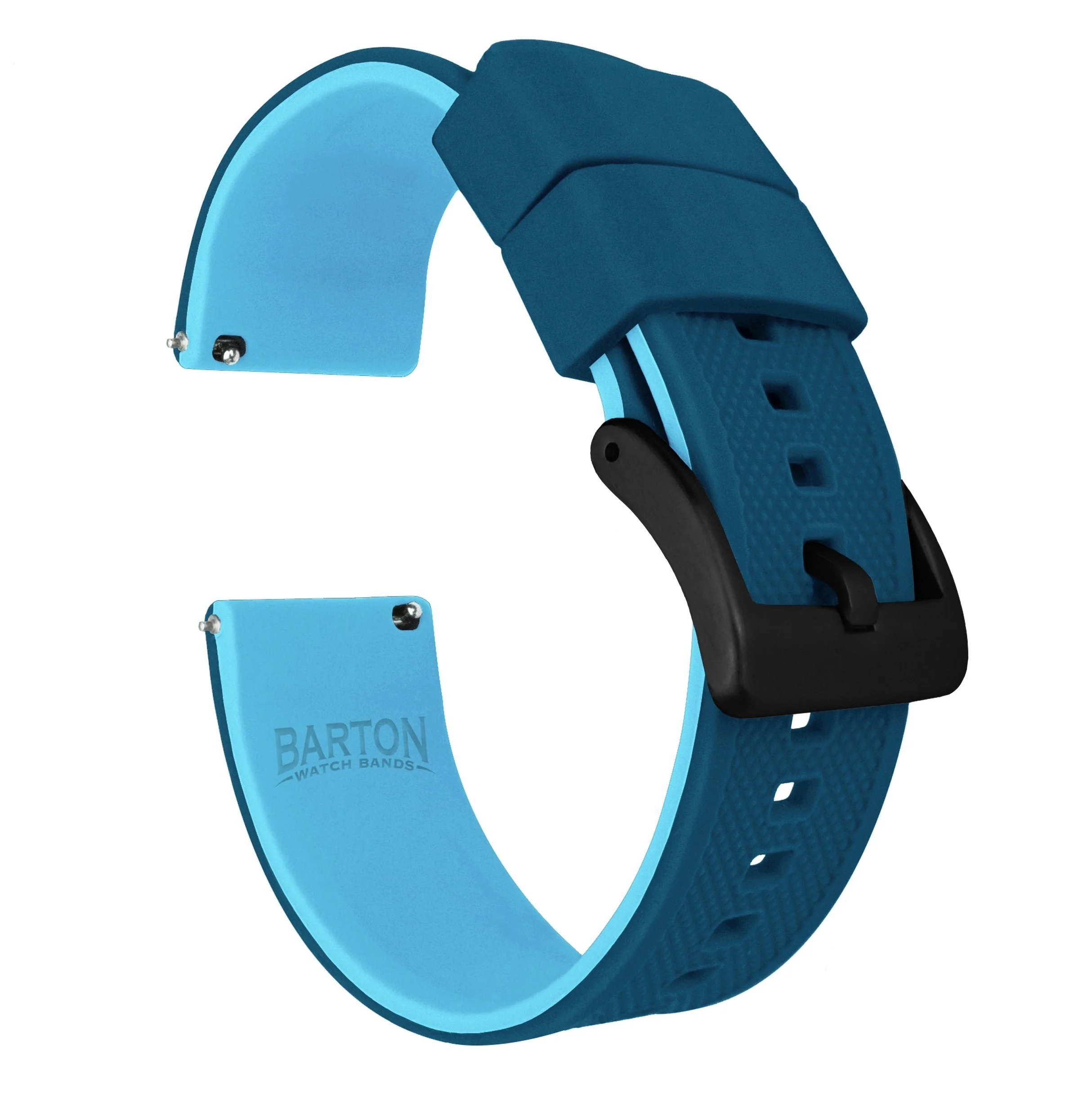 Coros Elite Silicone Flatwater Blue Watch Band - Image 2