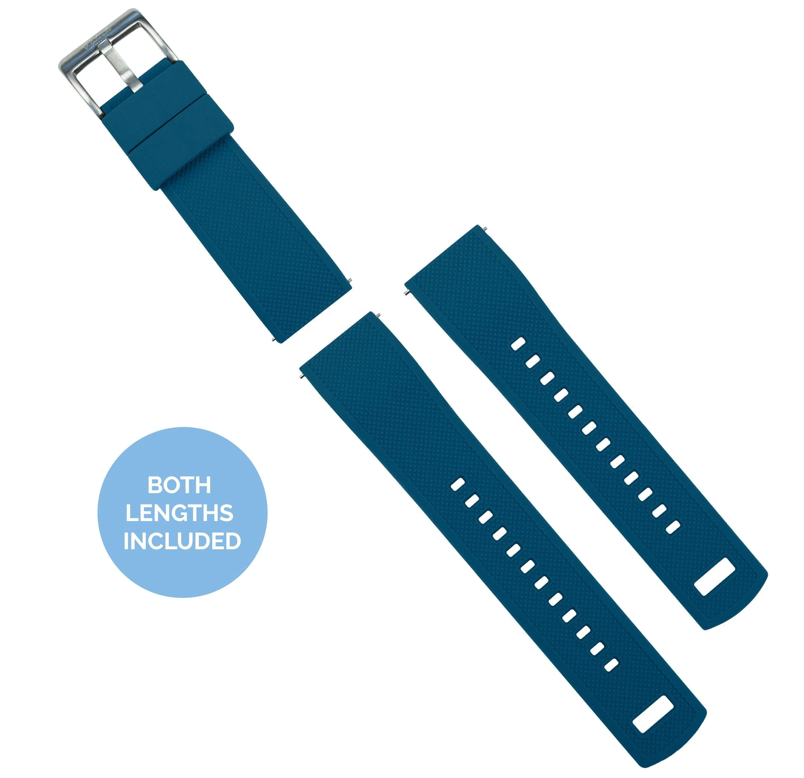 Coros Elite Silicone Flatwater Blue Watch Band - Image 3