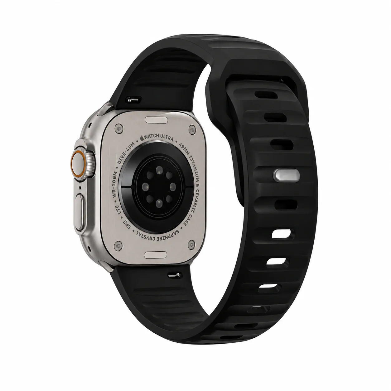 Apple Watch Active FKM Rubber Black Watch Band - Image 3