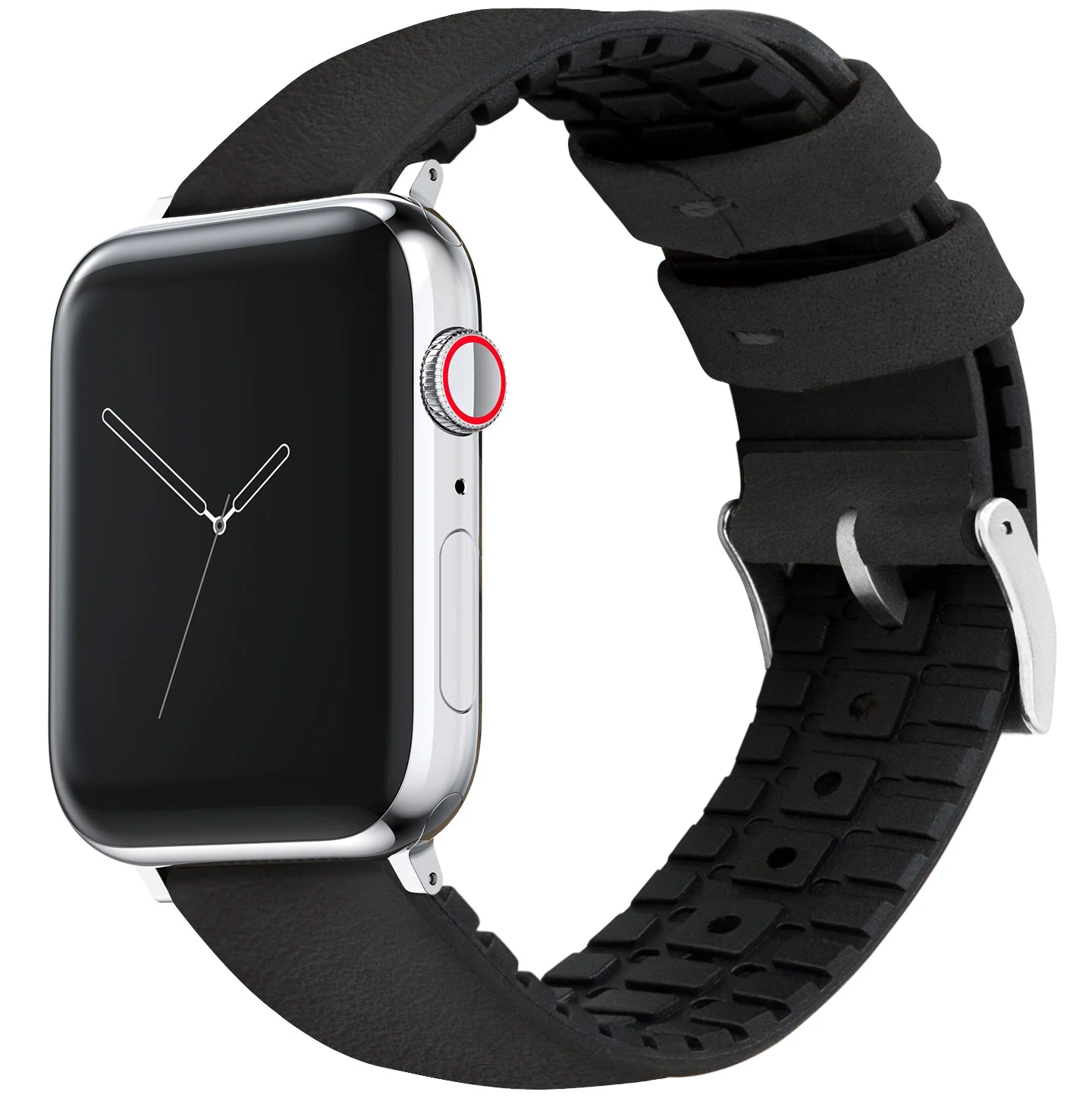 Apple Watch Black (38mm, 40mm, 41mm, 42mm) Leather Hybrid Watch Band