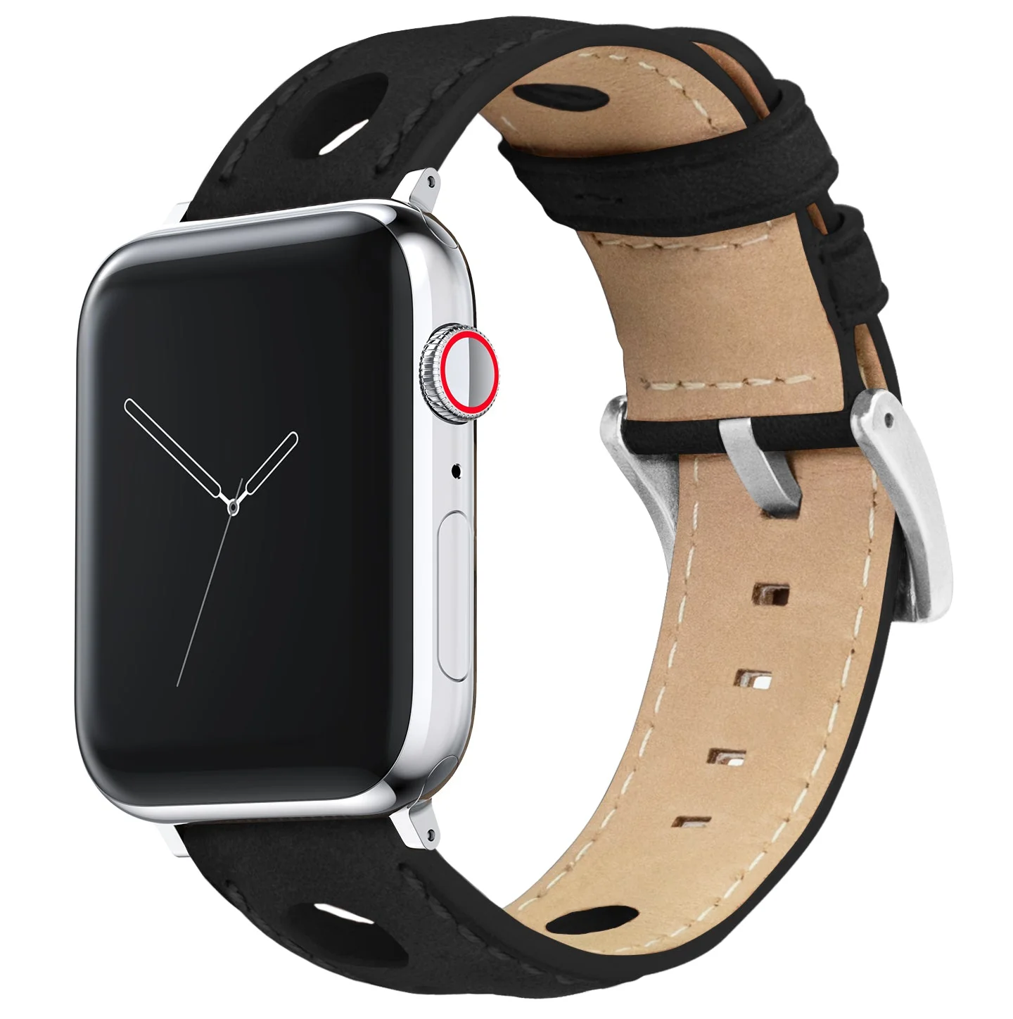 Apple Watch Large (44mm, 45mm, 46mm & 49mm) Black Rally Horween Leather Watch Band