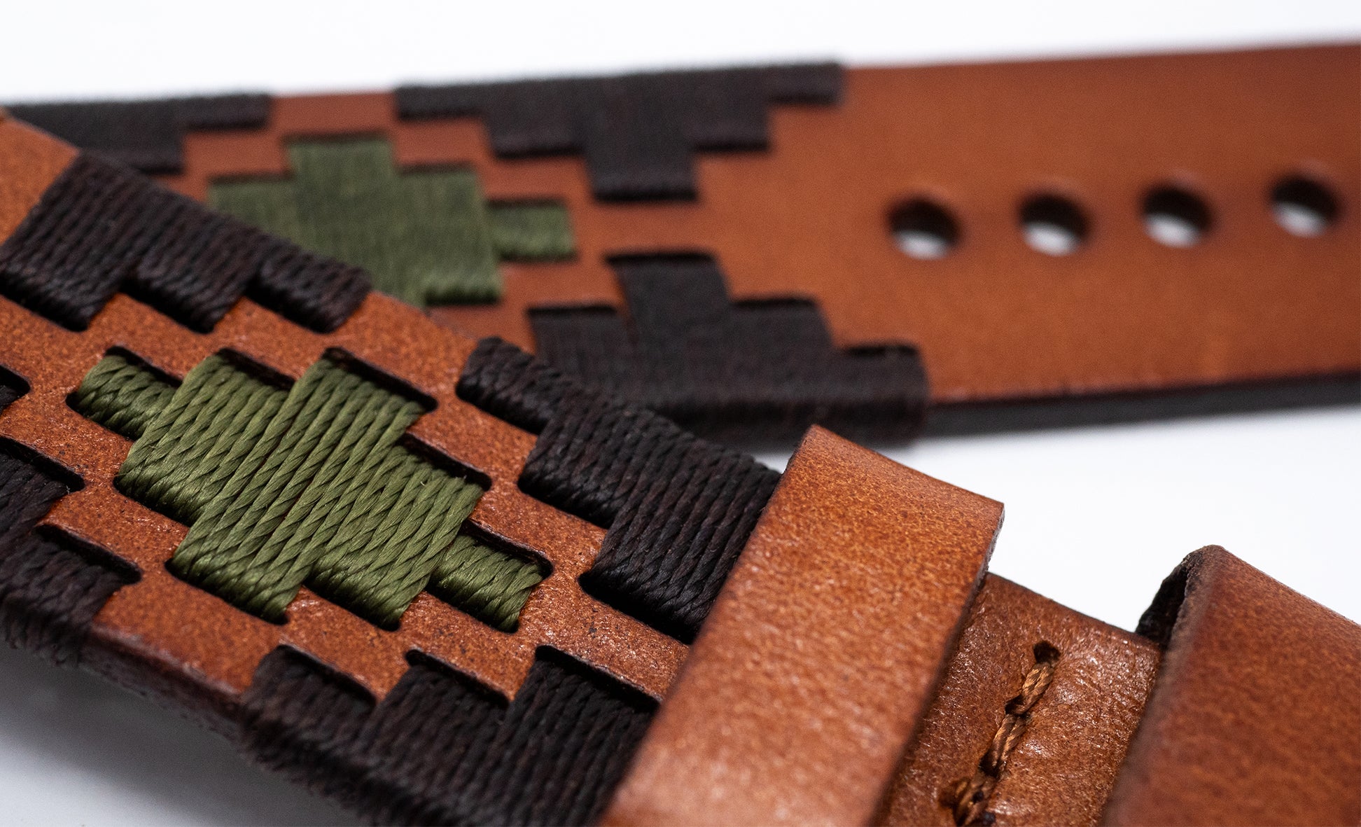 Apple Watch Brown Green Gaucho Watch Band - Image 3