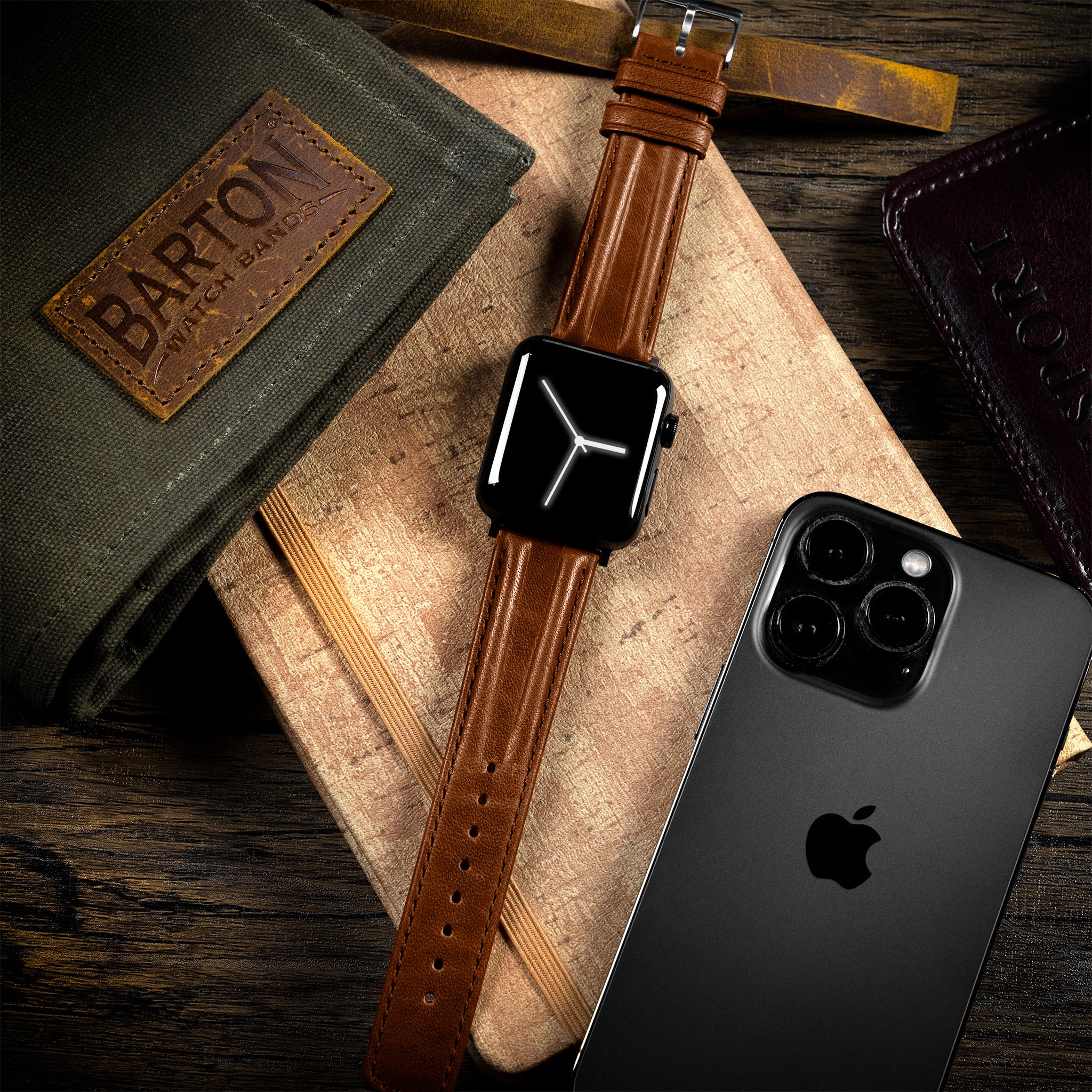 Apple Watch Chocolate Brown Classic Horween Leather Watch Band - Image 3