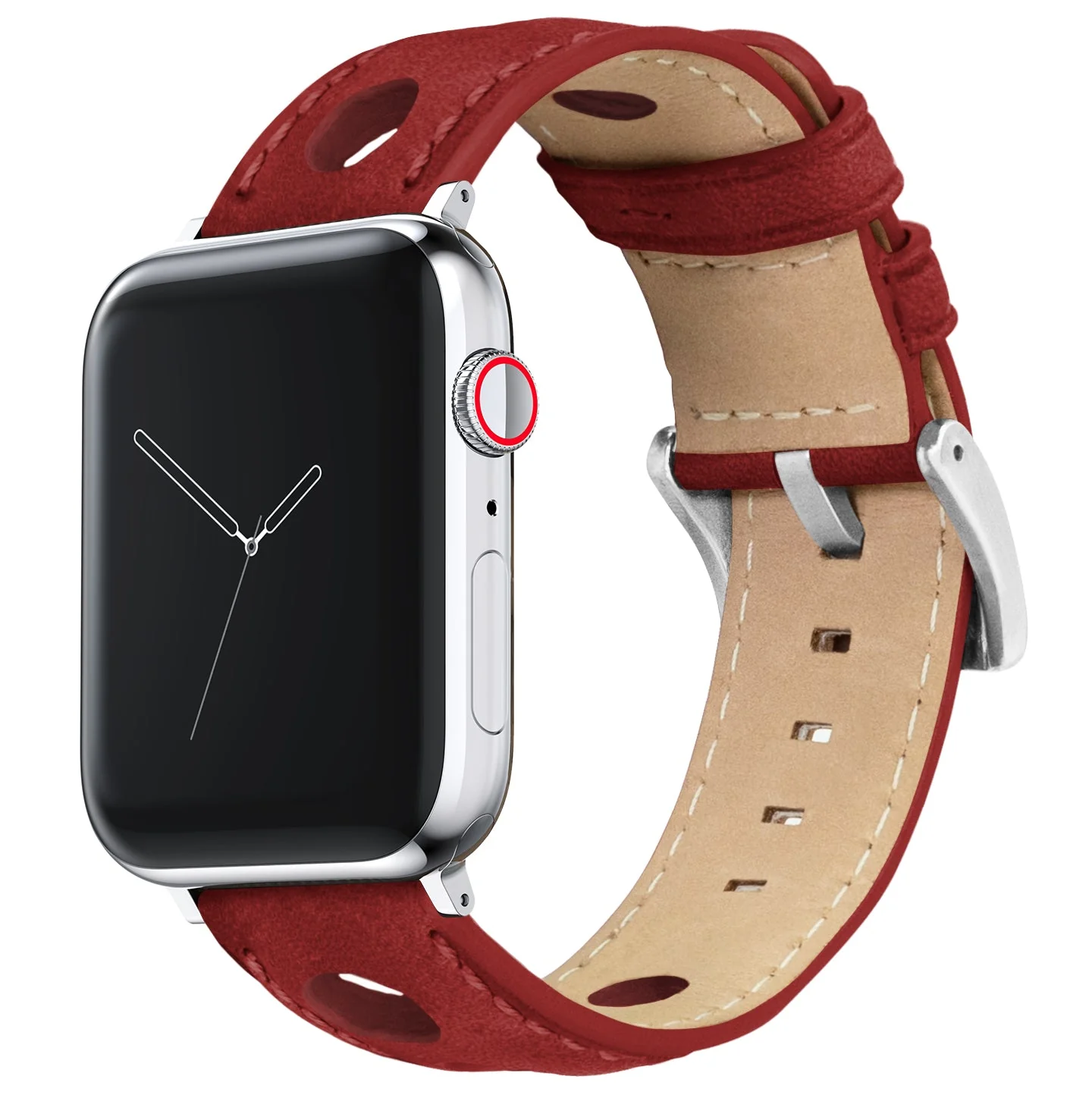Apple Watch Small Crimson Red Rally Horween Leather Watch Band
