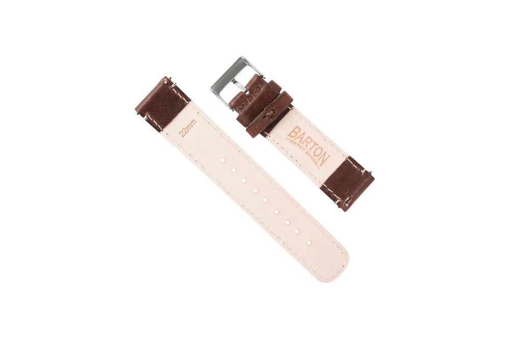 Apple Watch Genuine French Calfskin Brown Leather Watch Band, Crafted in the USA - Image 4