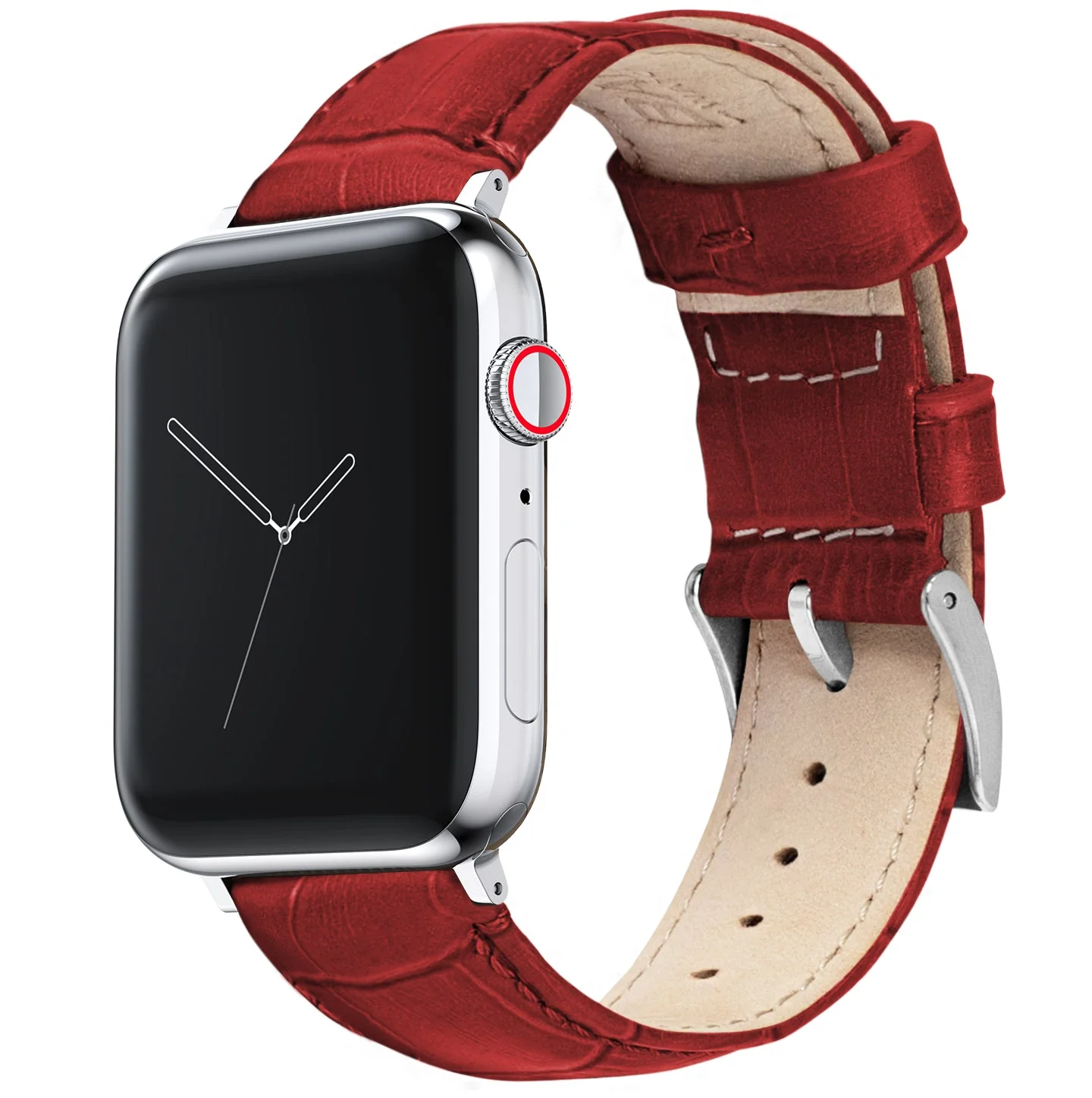 Apple Watch Small (38mm, 40mm, 41mm, 42mm) Red Alligator Grain Leather Watch Band