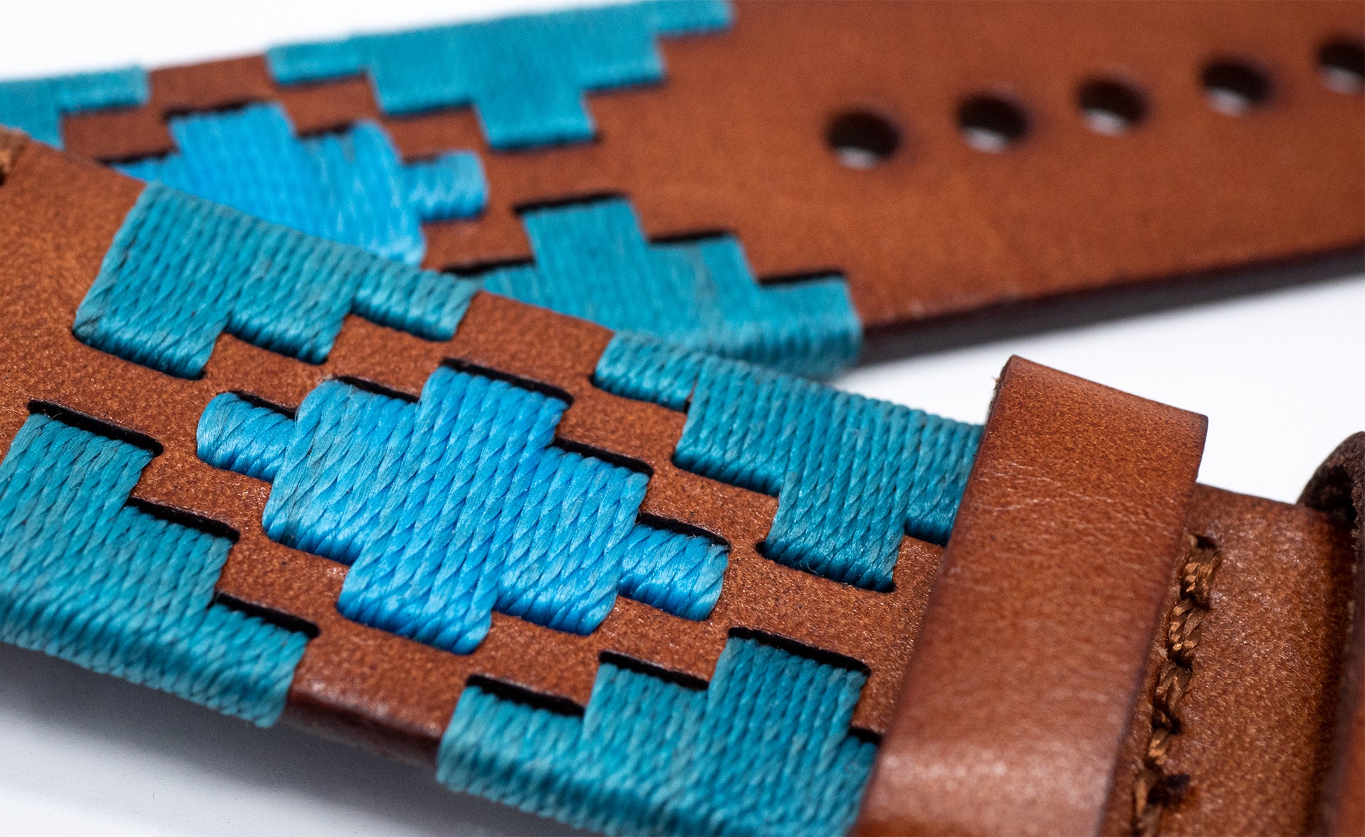 Apple Watch Turquoise Sky Blue Gaucho Watch Band - Image 3