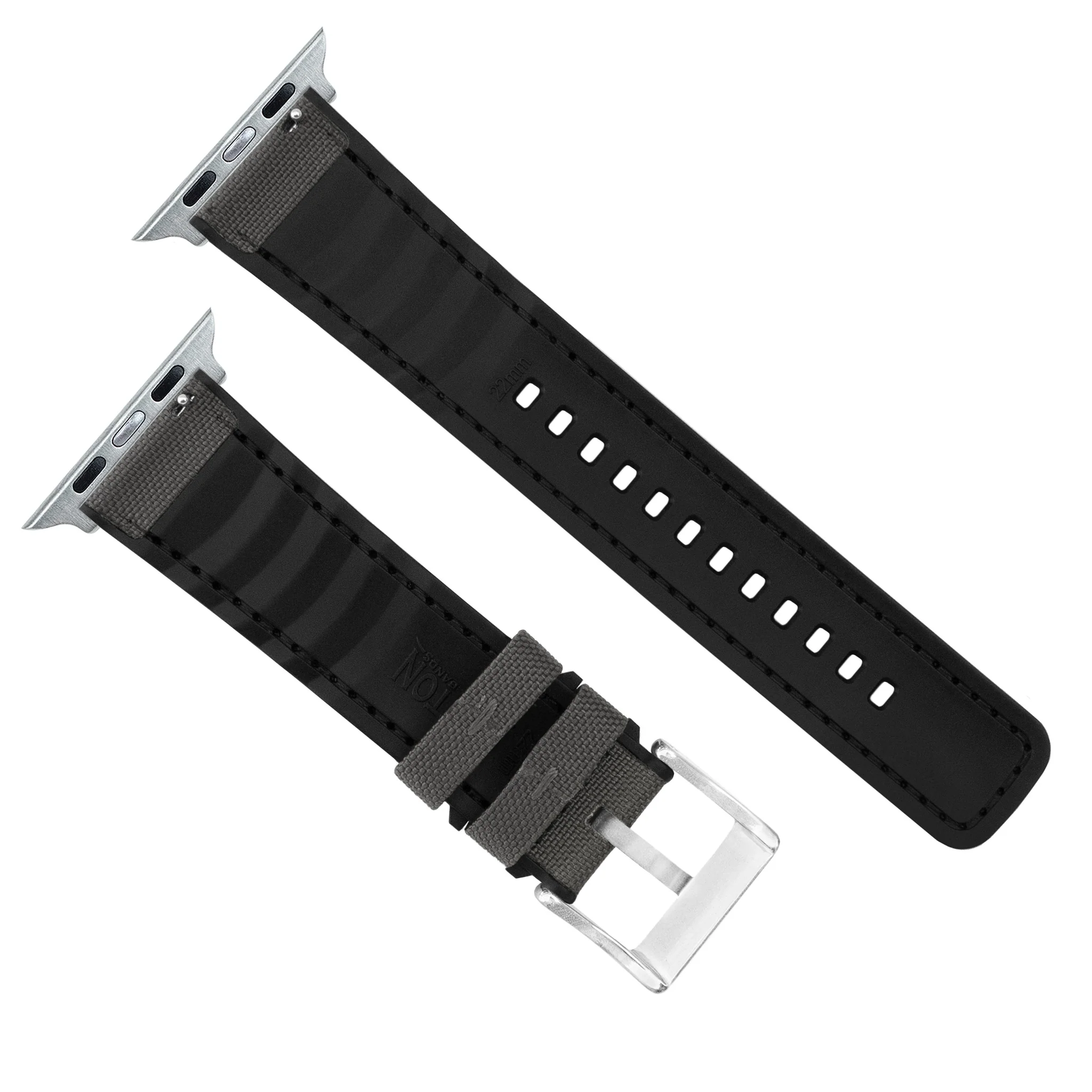 Ultra & Ultra 2 Smoke Grey Cordura Fabric And Silicone Hybrid Watch Band - Image 4