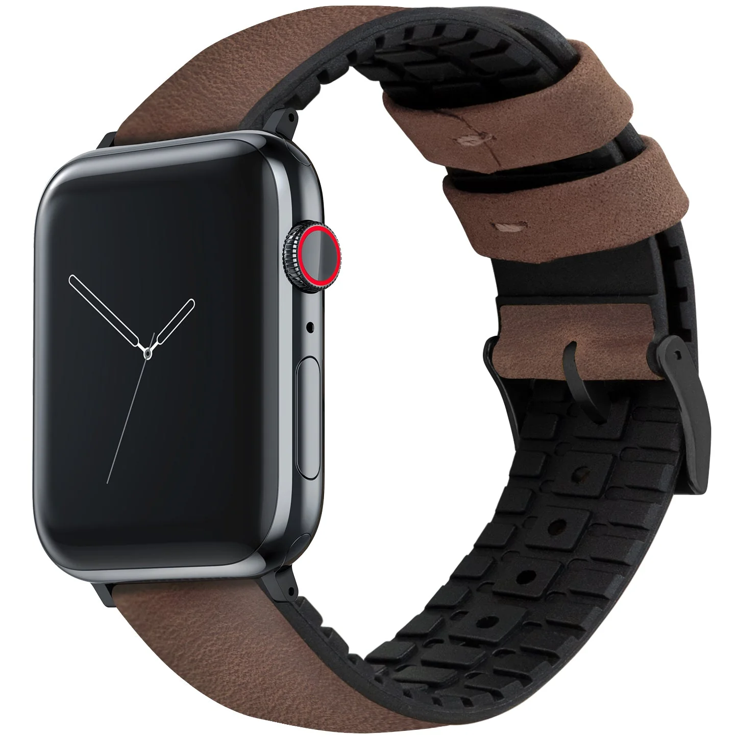 Apple Watch Walnut Brown Leather Hybrid Watch Band - Image 2
