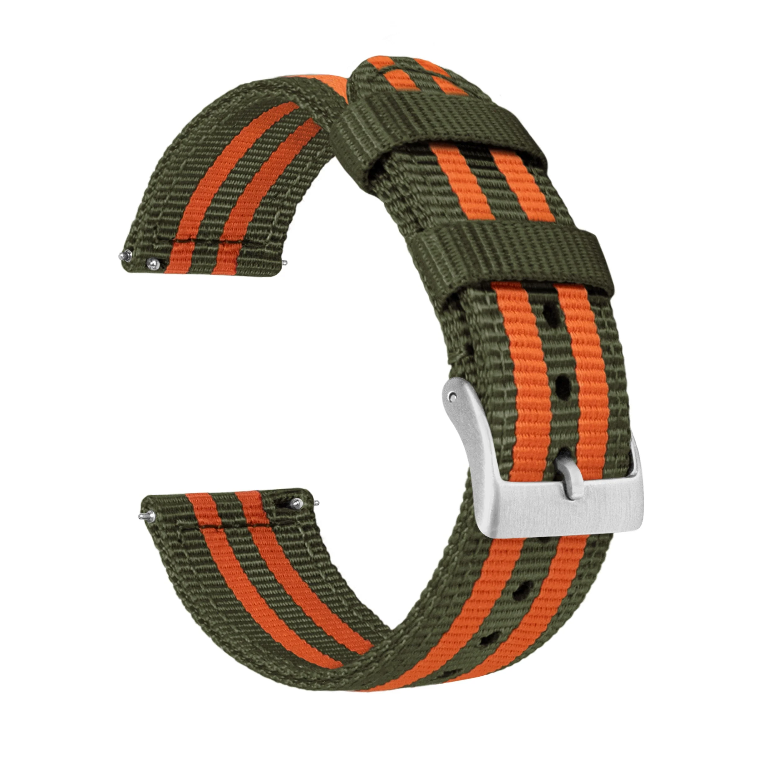 Army Green Orange Two Piece NATO® style 20mm & 22mm Watch Band