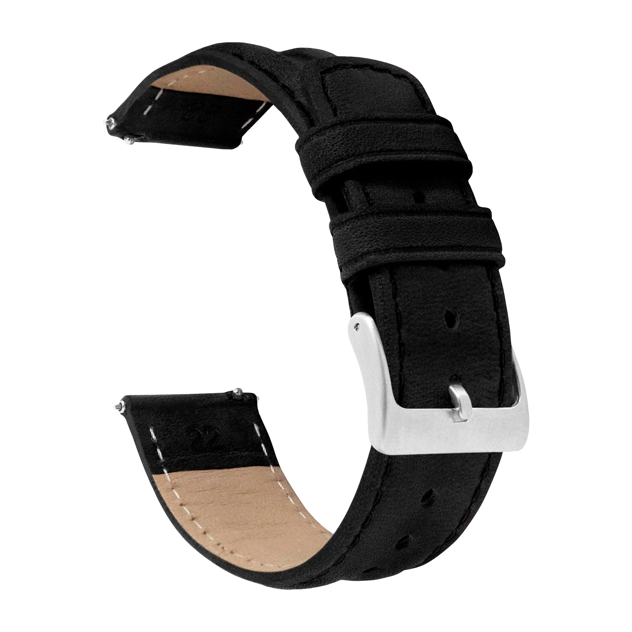 Black Classic Horween Leather Watch Band - Omega Seamaster (20mm)