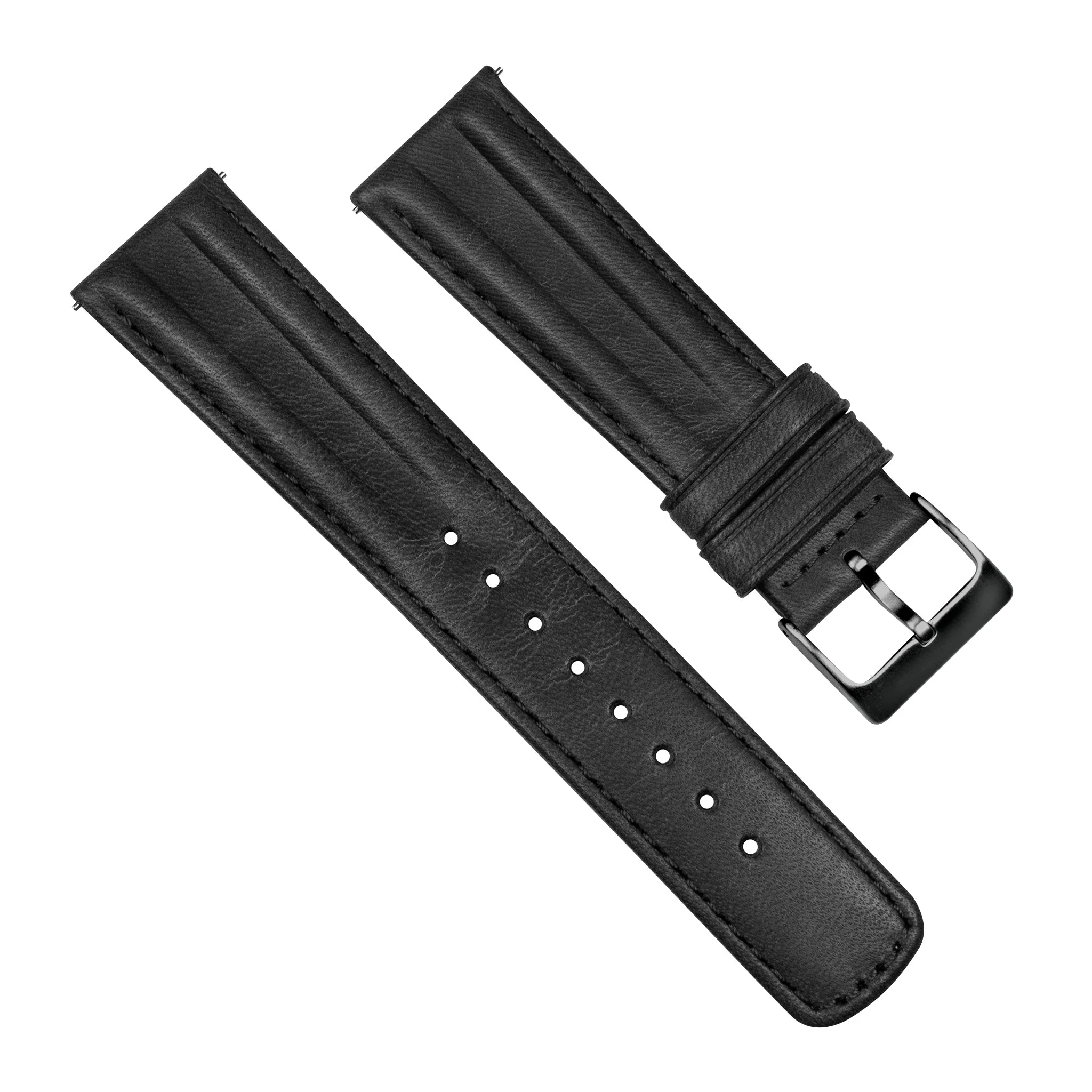 Black Classic Horween Leather Watch Band - Omega Seamaster (20mm) - Image 5