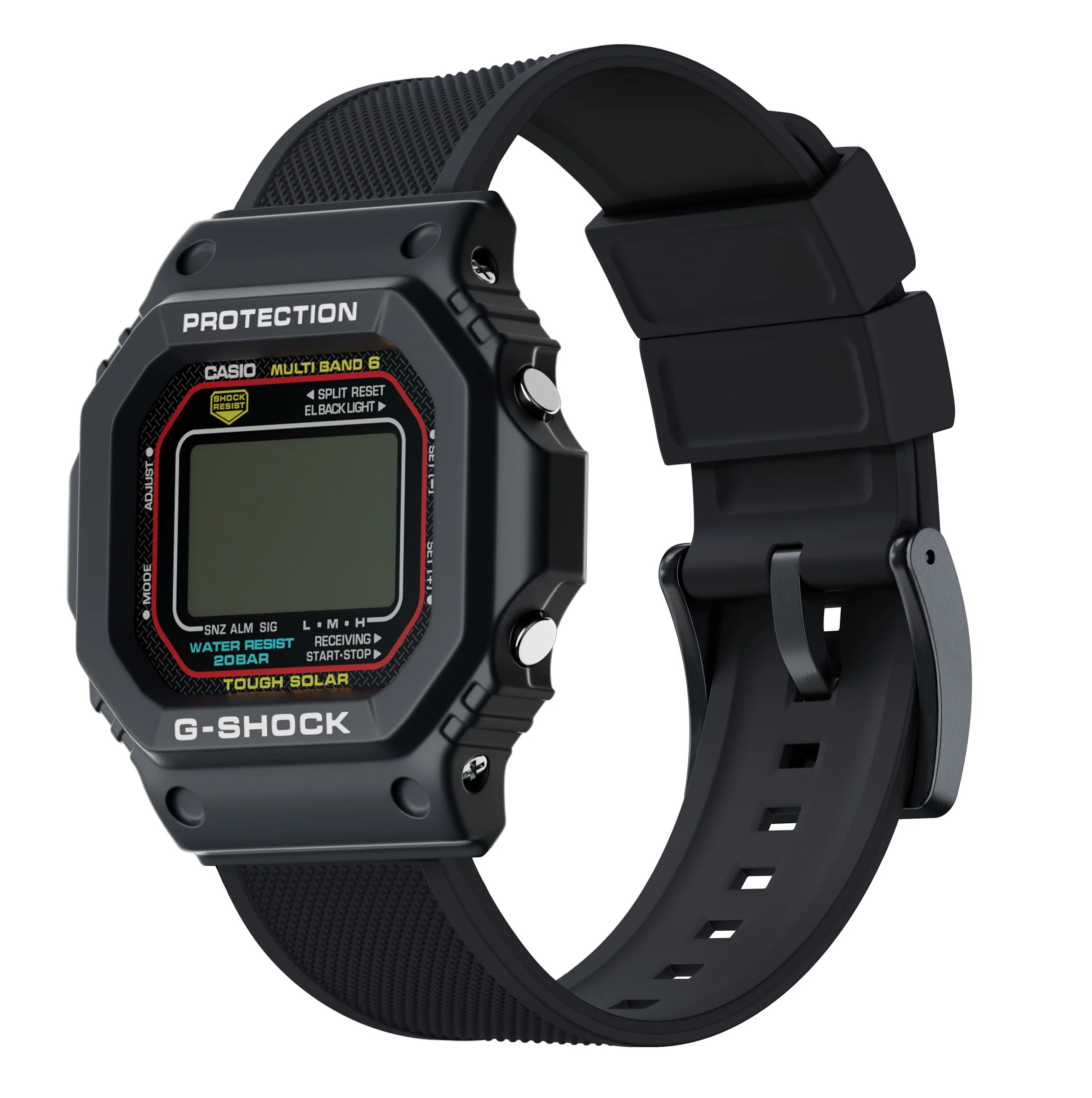 Black Elite Silicone Casio® G-Shock Watch Band