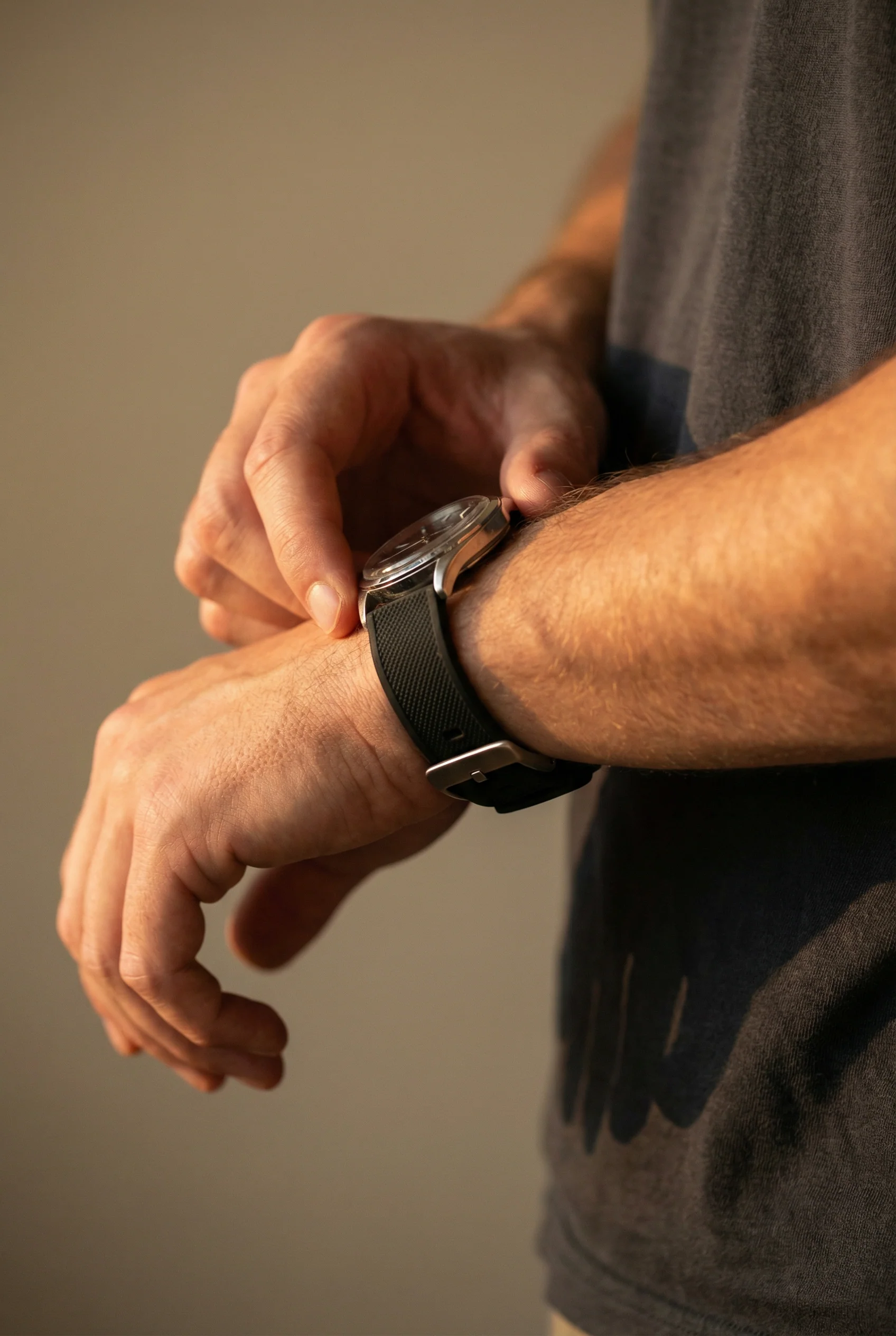 Black Elite Silicone Watch Band - Sinn 556i / 556 / 104 (20mm) - Image 3
