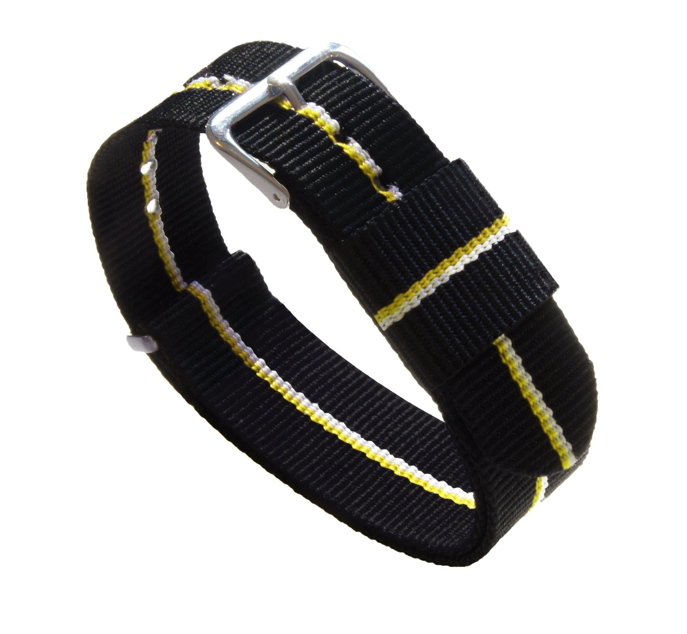 Black Lemon Ivory Nylon NATO® Style 20mm & 22mm Long Watch Band