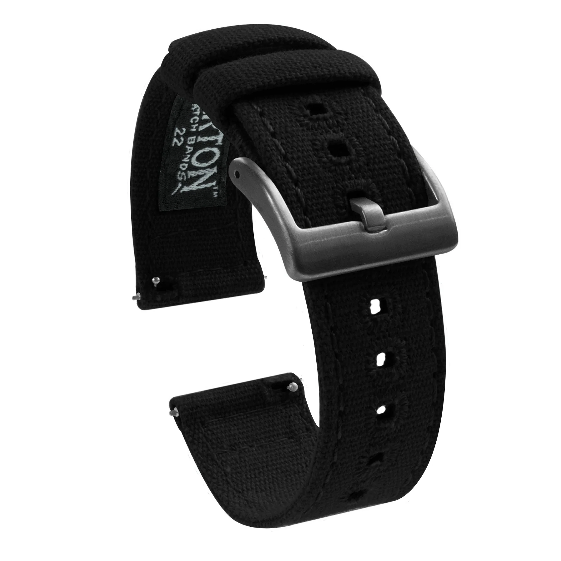 Black Premium Canvas Watch Band - Casio Duro MDV-106 (22mm) - Image 12
