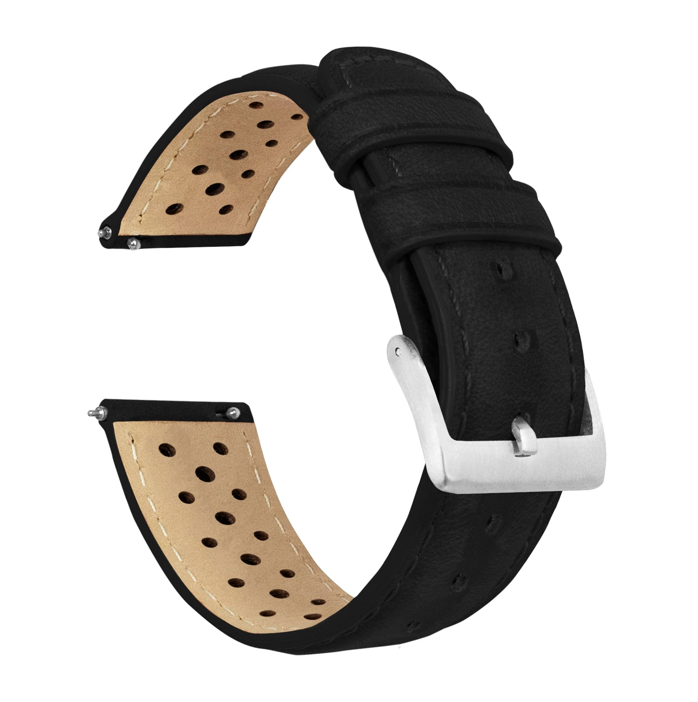 Black Racing Horween Leather Watch Band - Omega Seamaster (20mm)