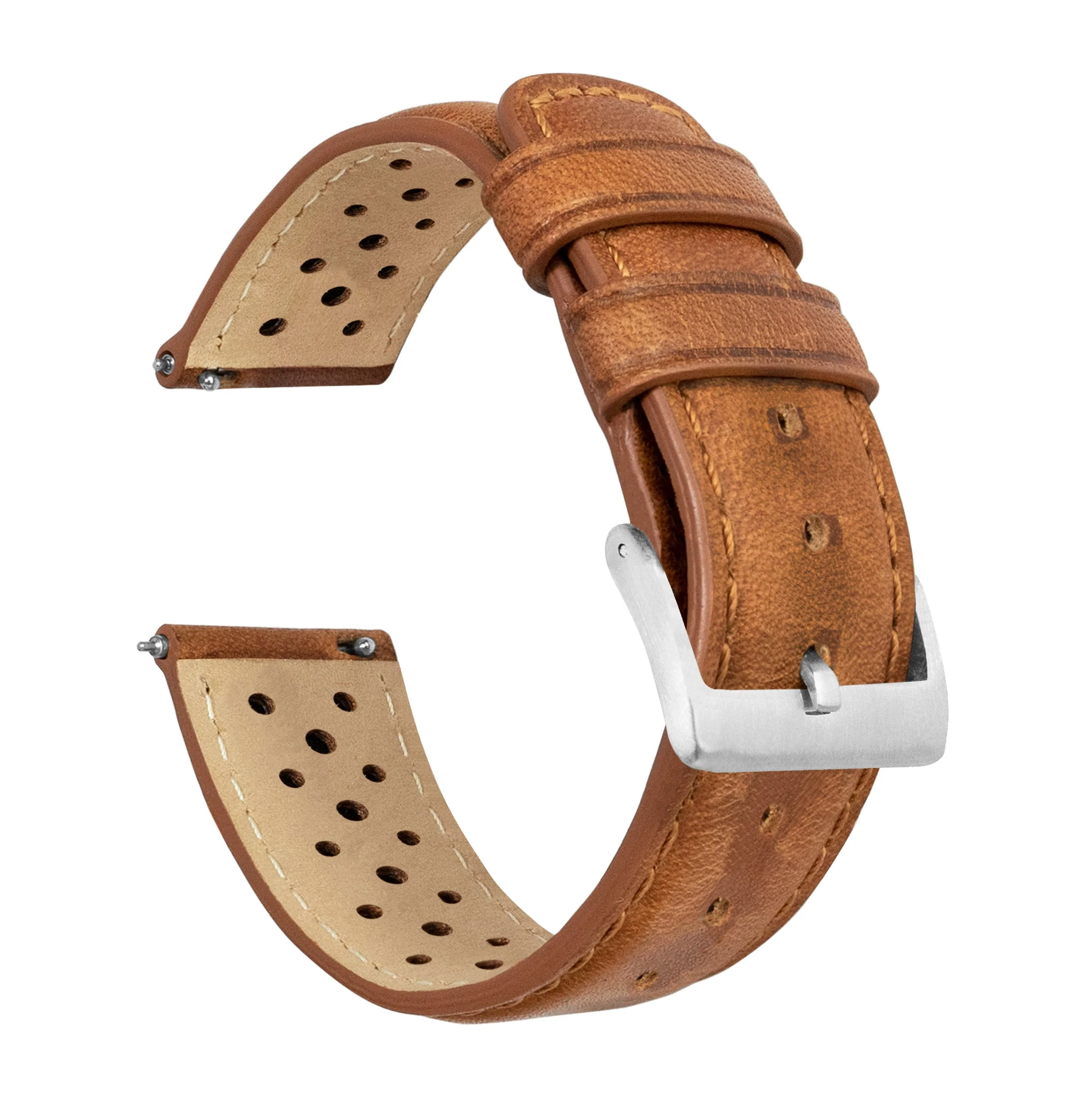 Caramel Brown Racing Horween Leather Watch Band - Tudor Black Bay 58 & Pro (20mm)