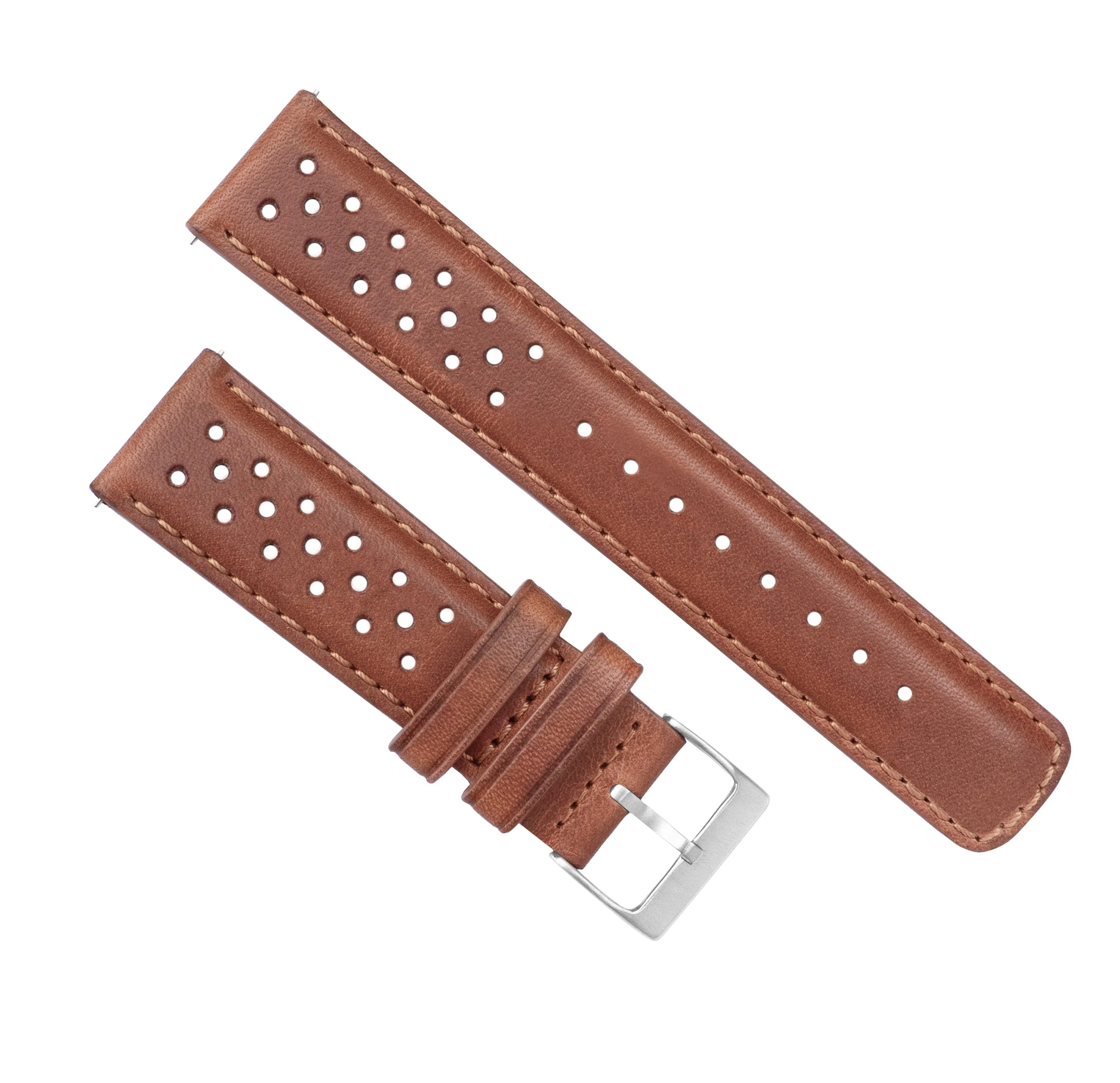 Caramel Brown Racing Horween Leather Watch Band - Tudor Black Bay 58 & Pro (20mm) - Image 2