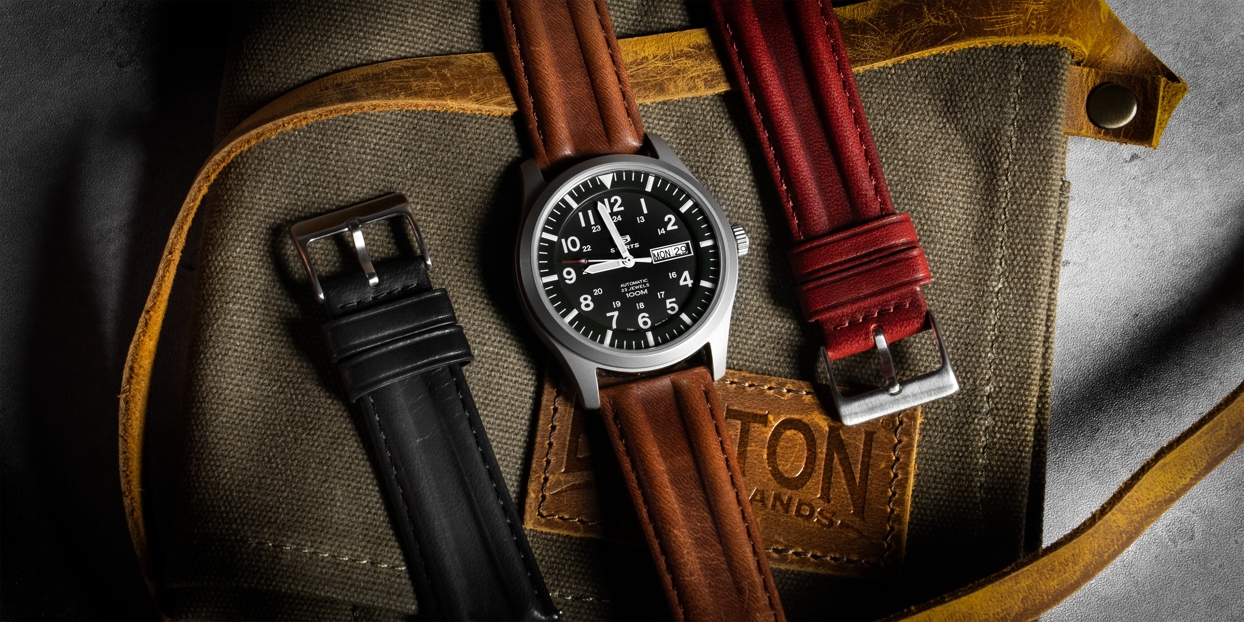Chocolate Brown Classic Horween Leather Watch Band - Omega Seamaster (20mm) - Image 2