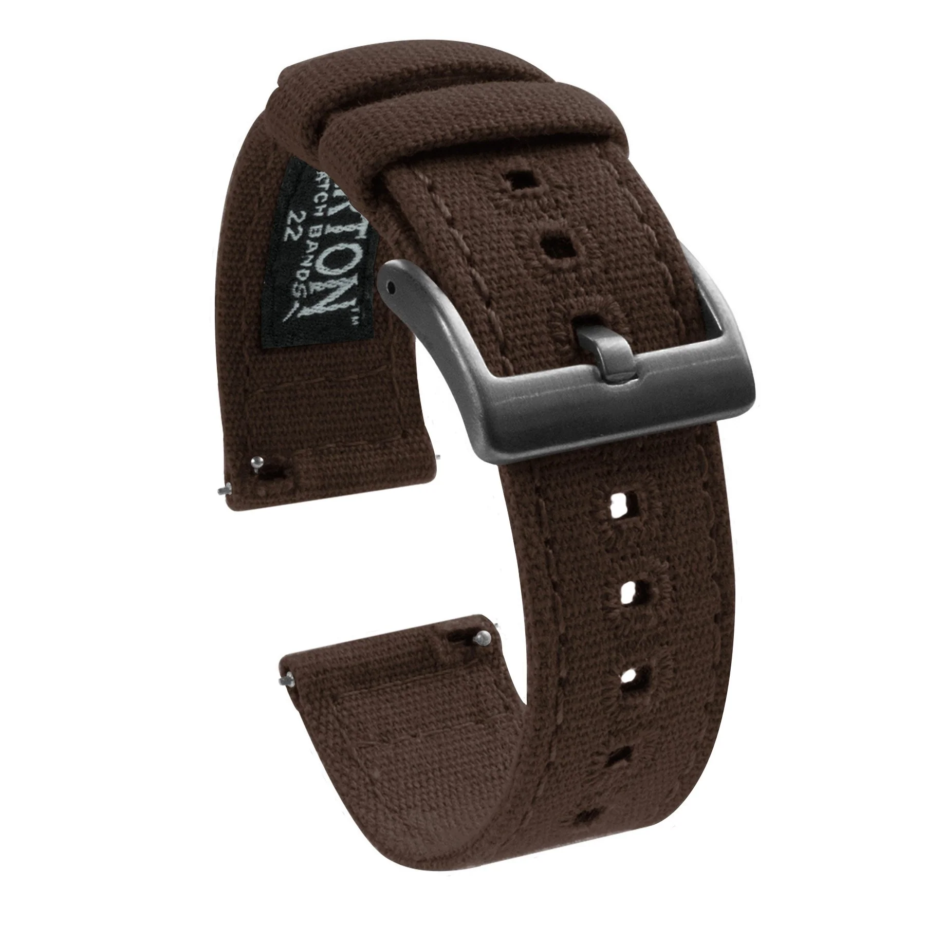 Chocolate Brown Premium Canvas Watch Band - Casio Duro MDV-106 (22mm) - Image 8