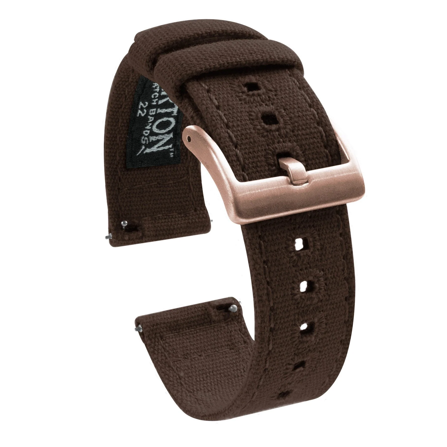 Chocolate Brown Premium Canvas Watch Band - Casio Duro MDV-106 (22mm) - Image 9