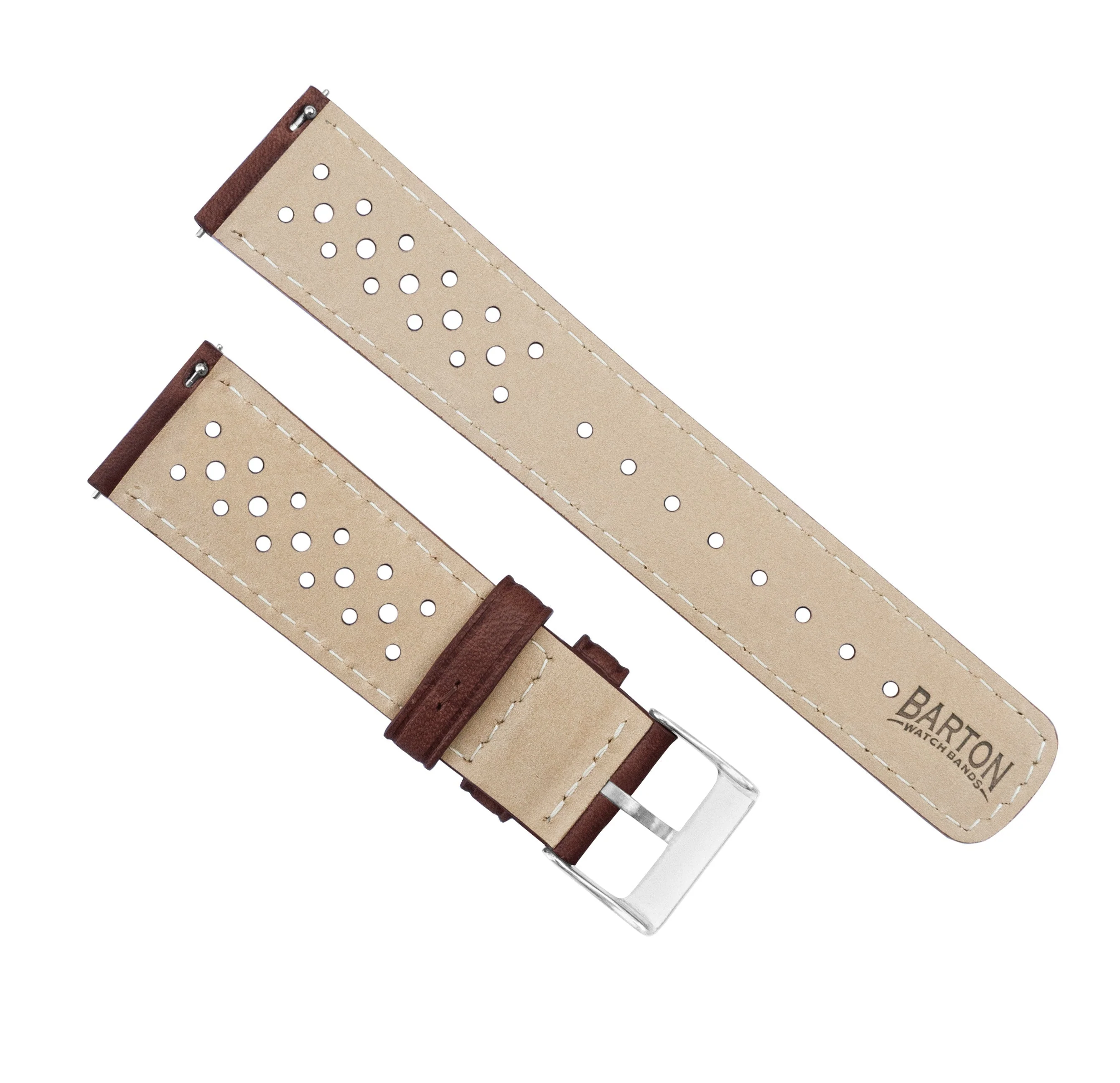 Chocolate Brown Racing Horween Leather Watch Band - Grand Seiko (20mm) - Image 4