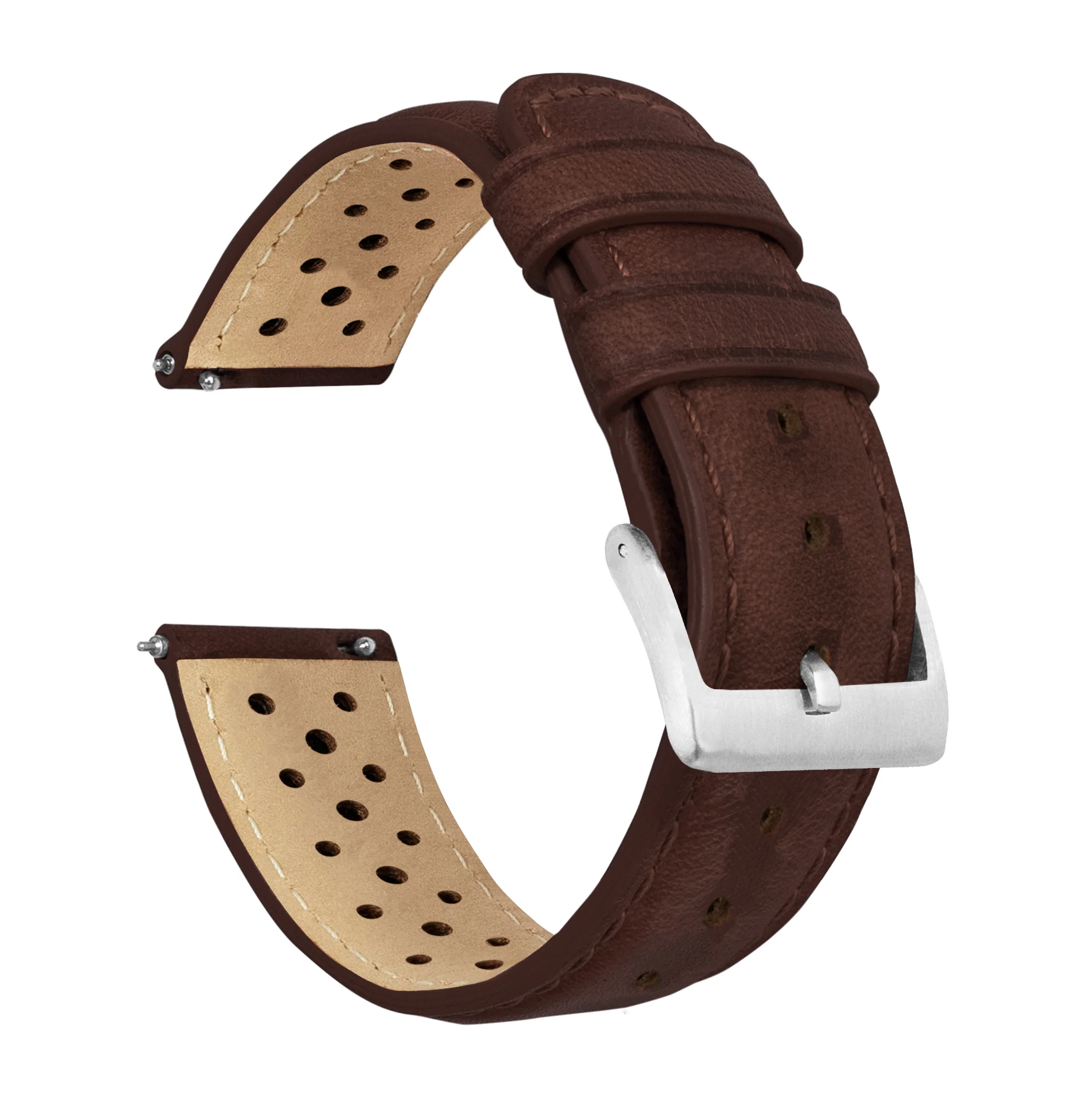 Chocolate Brown Racing Horween Leather Watch Band – Omega Speedmaster Moonwatch (20mm)