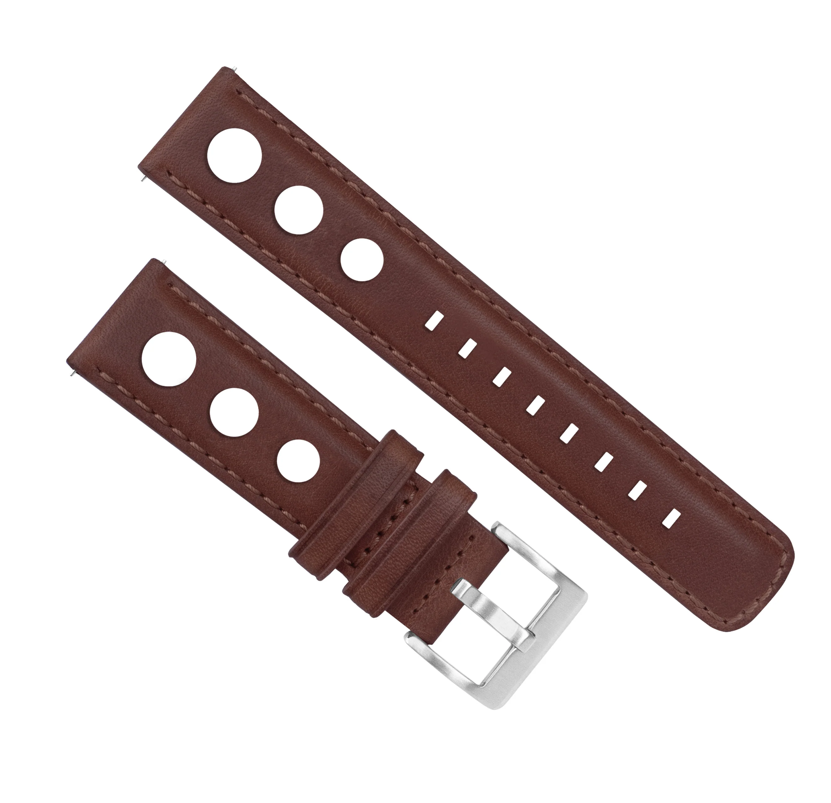 Chocolate Brown Rally Horween Leather Watch Band - Mido Ocean Star Diver 600 (22mm) - Image 3