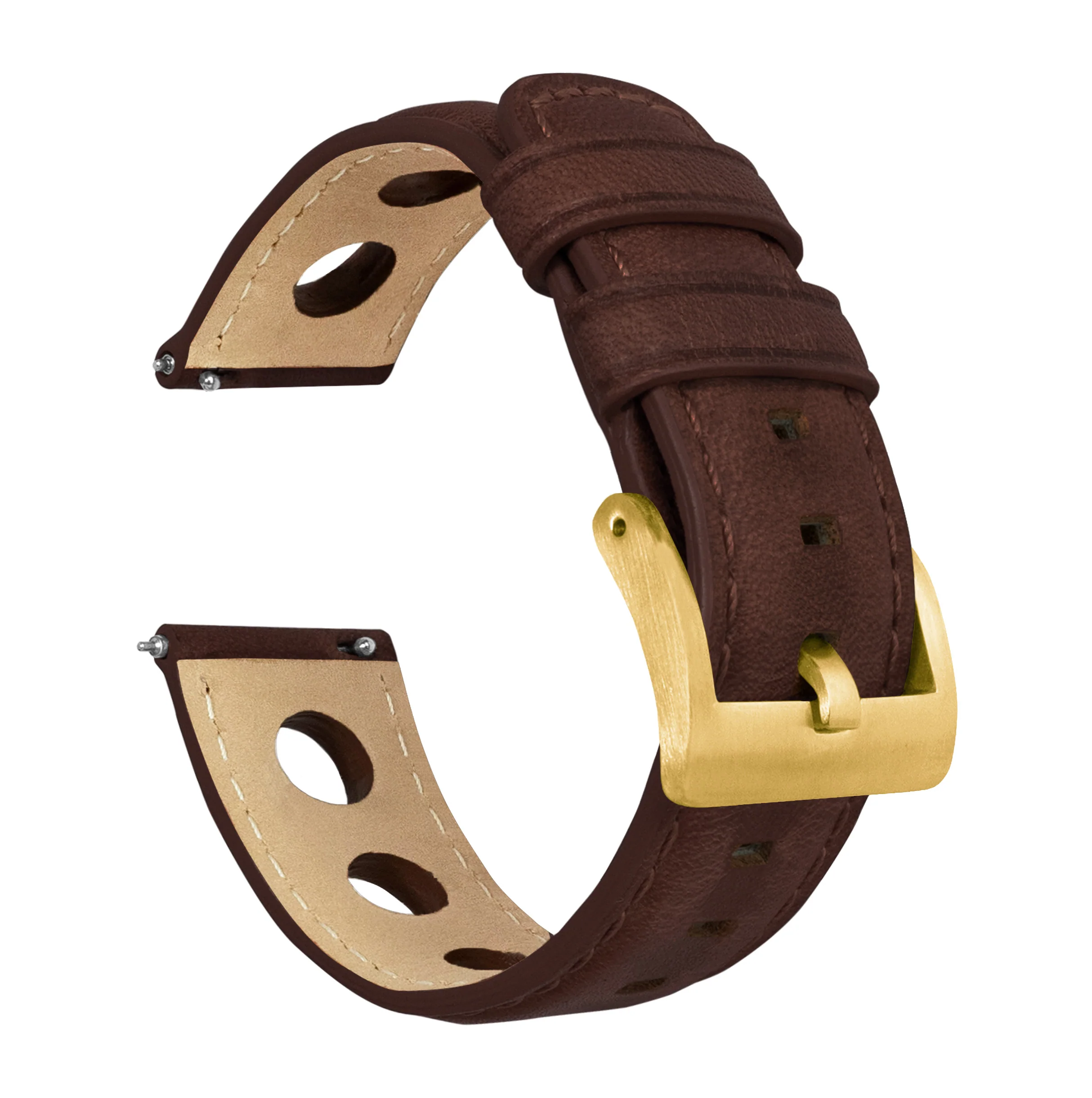Chocolate Brown Rally Horween Leather Watch Band - Mido Ocean Star Diver 600 (22mm) - Image 9