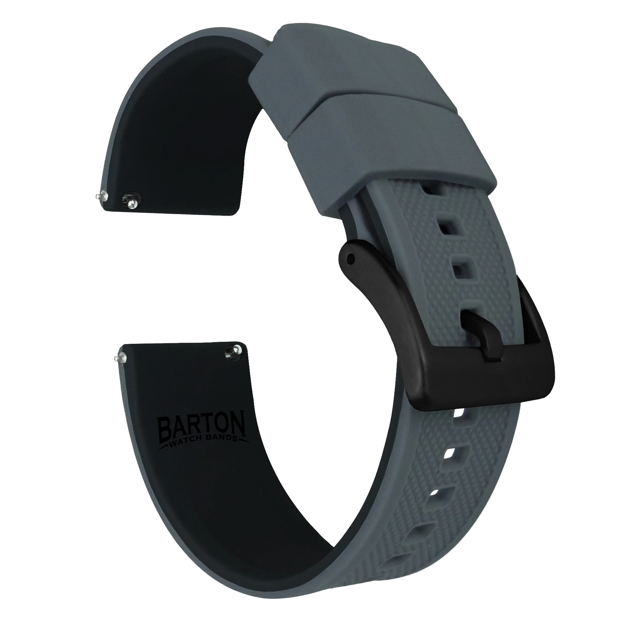 Descent™ G2 & G1 - Elite Silicone Smoke Grey Top & Black Bottom Watch Band - Image 6