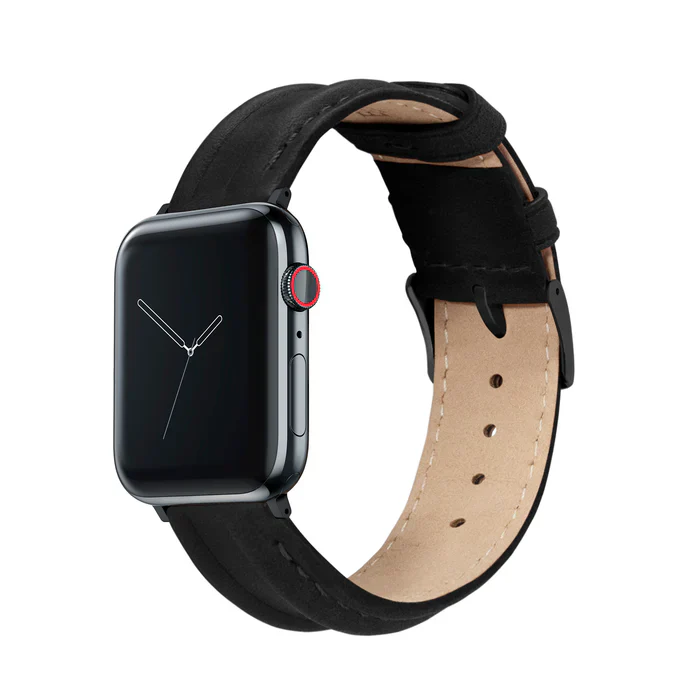 Midnight Apple Watch Black Leather Strap Bundle | 2 Watch Bands - Image 4