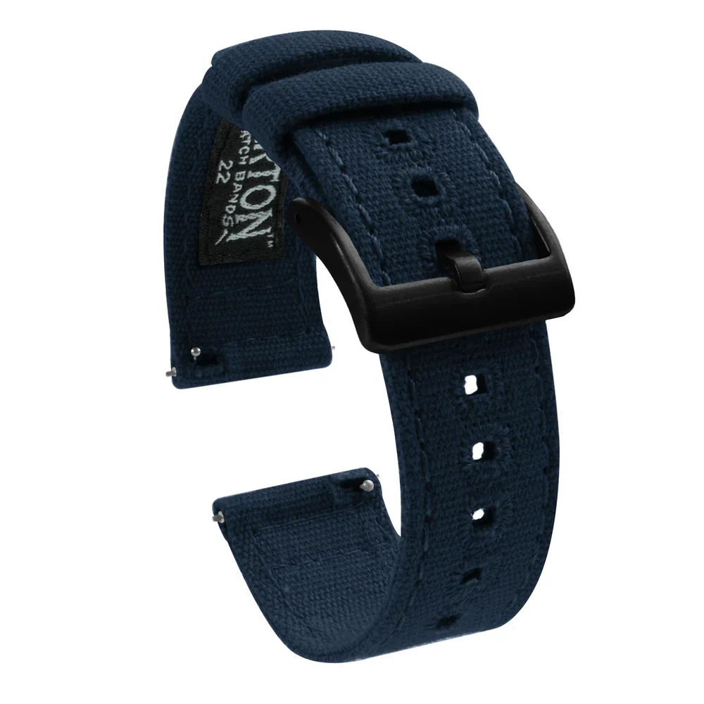 Garmin Forerunner® 970, 965, 955 - Canvas Navy Blue Watch Band - Image 6