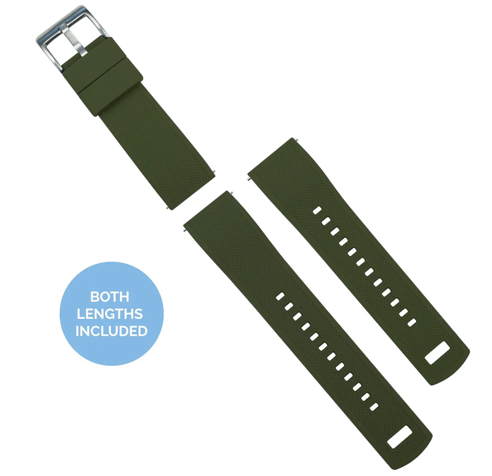 Garmin vívoactive® 5, 6, Trend, Sport - Elite Silicone Army Green & Black Bottom Watch Band - Image 4