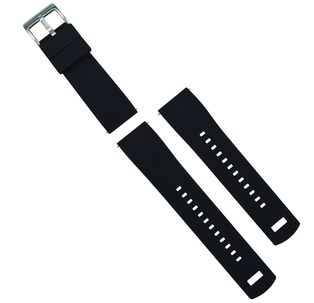Garmin vívoactive® 5, 6, Trend, Sport - Elite Silicone Black Top & Crimson Red Bottom Watch Band - Image 4