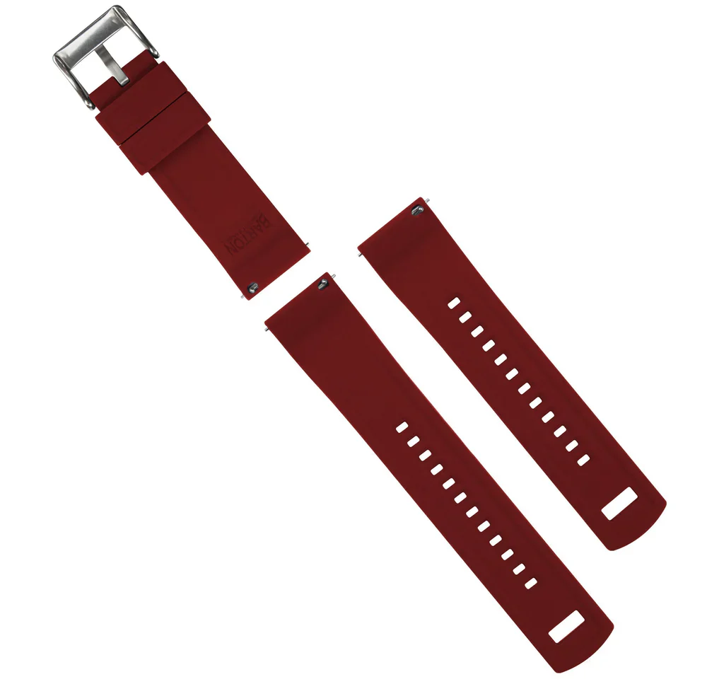 Garmin vívoactive® 5, 6, Trend, Sport - Elite Silicone Black Top & Crimson Red Bottom Watch Band - Image 5