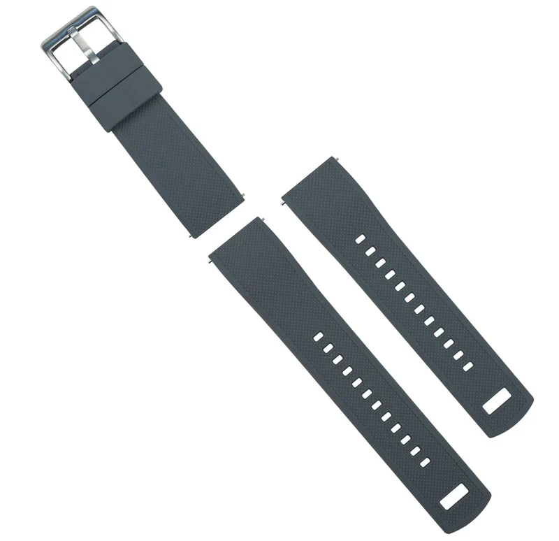 Garmin vívoactive® 5, 6, Trend, Sport - Elite Silicone Smoke Grey Top & Black Bottom Watch Band - Image 2