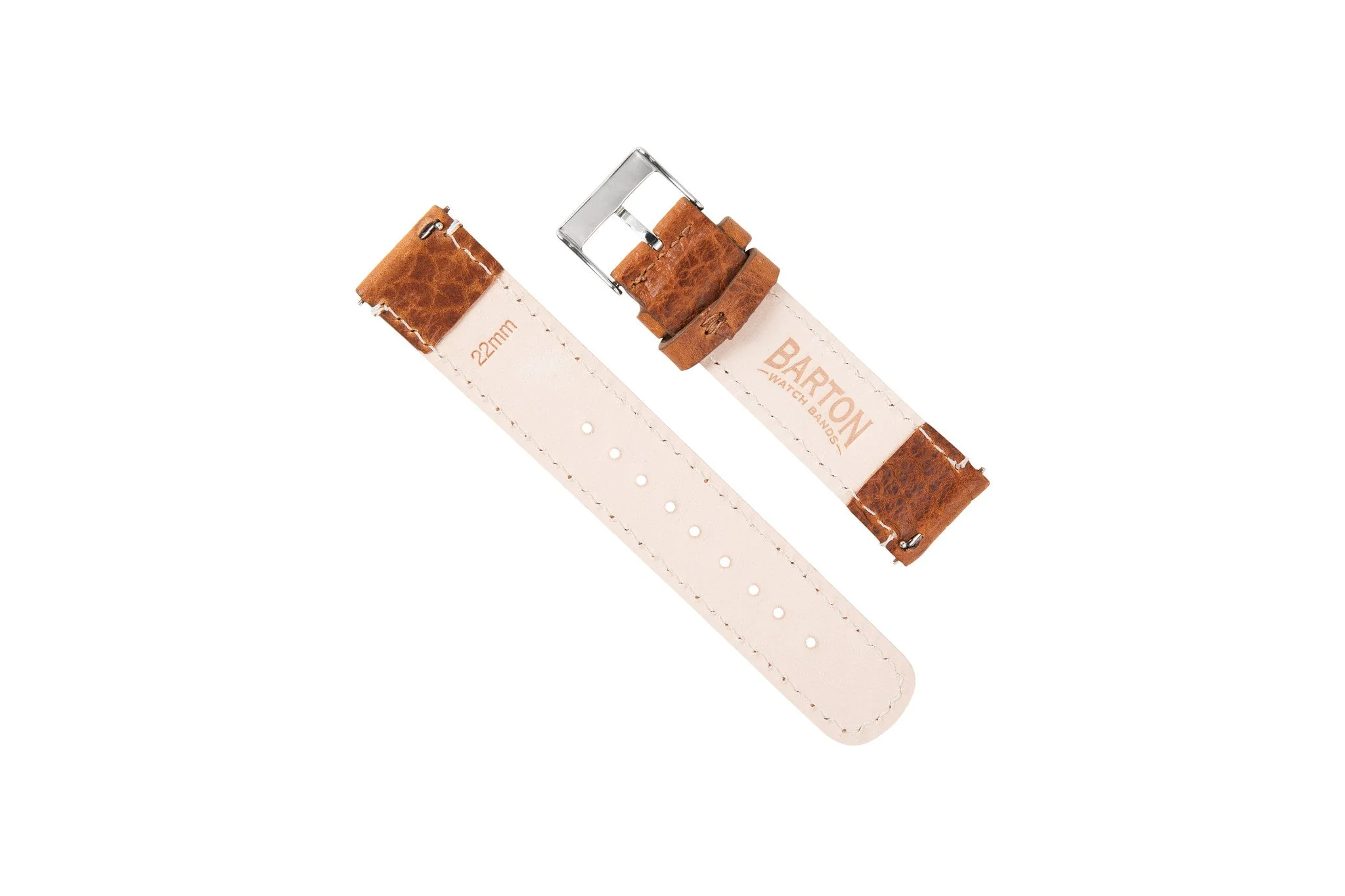 Genuine Bison Brown Leather Watch Band, Made in USA - Grand Seiko (20mm) - Image 3