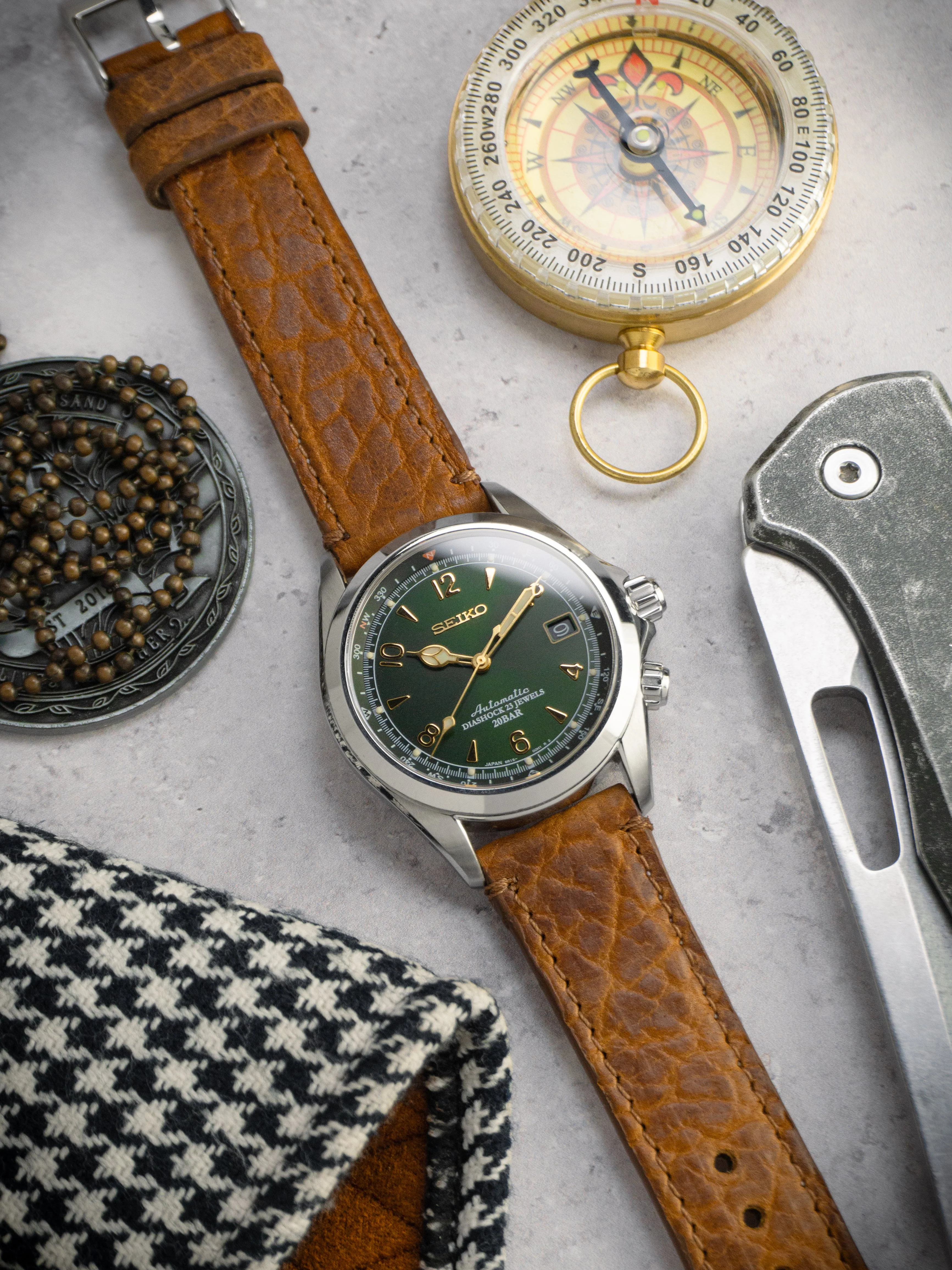 Genuine Bison Brown Leather Watch Band, Made in USA - Tudor Black Bay 58 & Pro (20mm) - Image 2