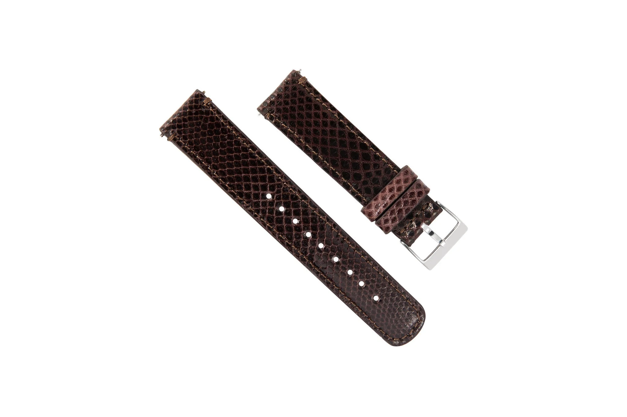 Genuine Snakeskin Brown Leather Watch Band, Crafted in the USA - Grand Seiko (20mm)
