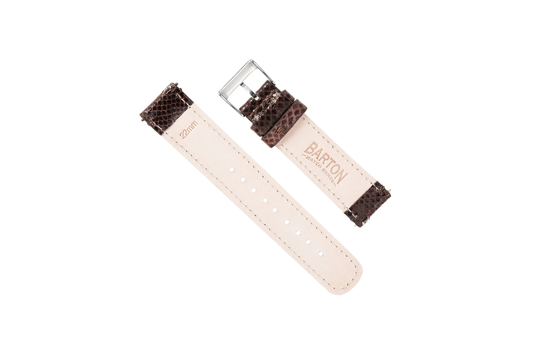 Genuine Snakeskin Brown Leather Watch Band, Crafted in the USA - Tudor Black Bay 58 & Pro (20mm) - Image 3