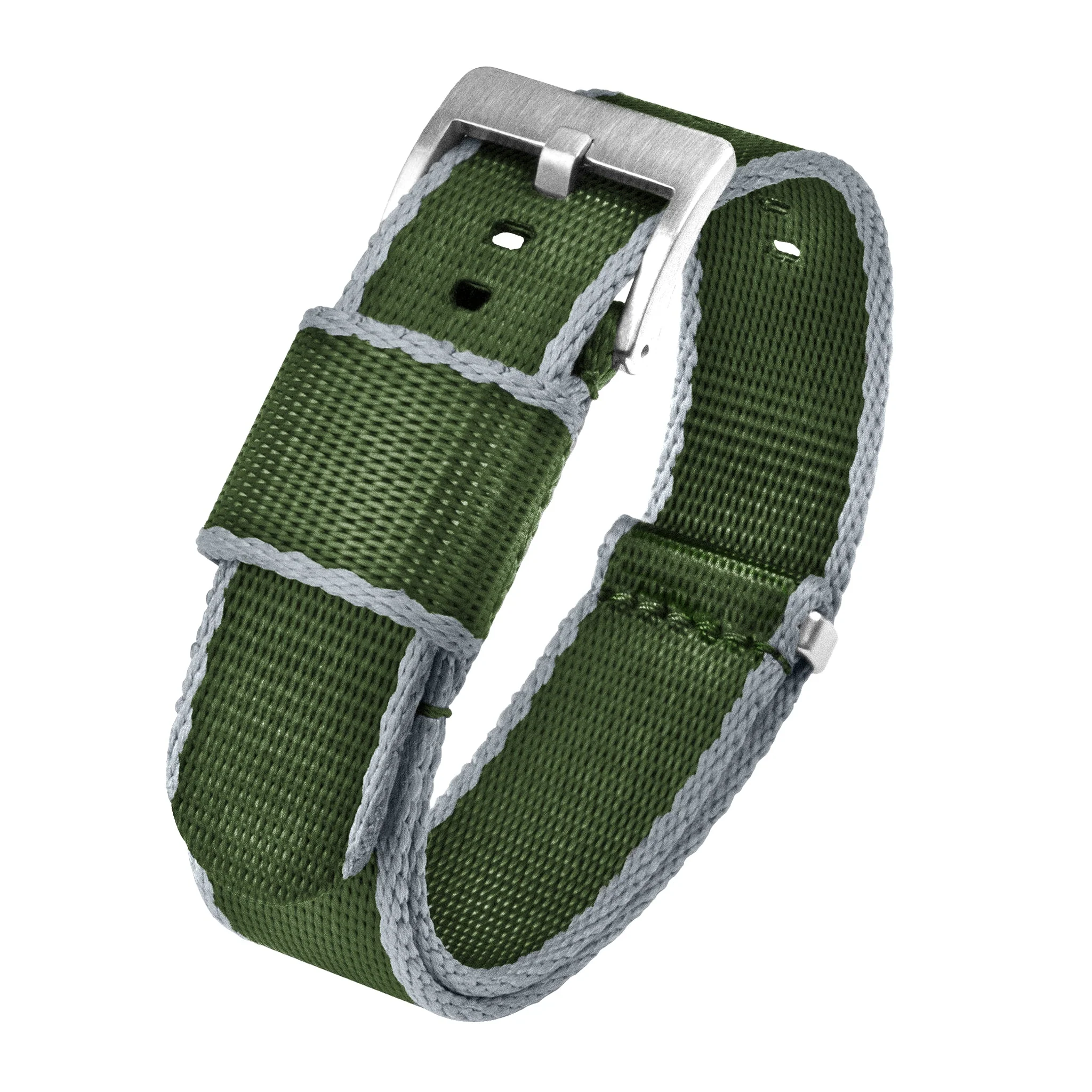 Green With Grey Edges Elite Nylon NATO® style Watch Band
