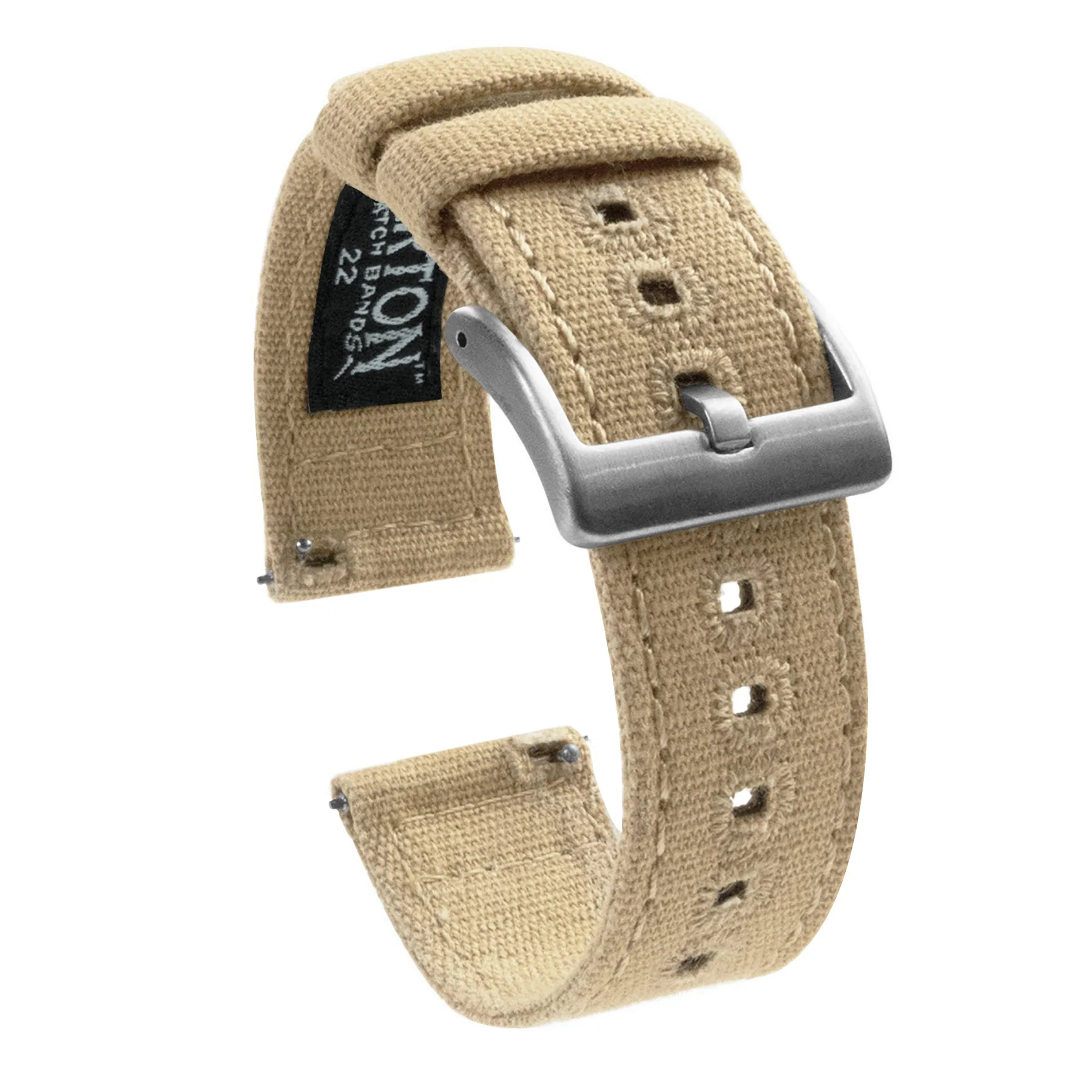 Khaki Crafted Canvas 24mm Watch Band