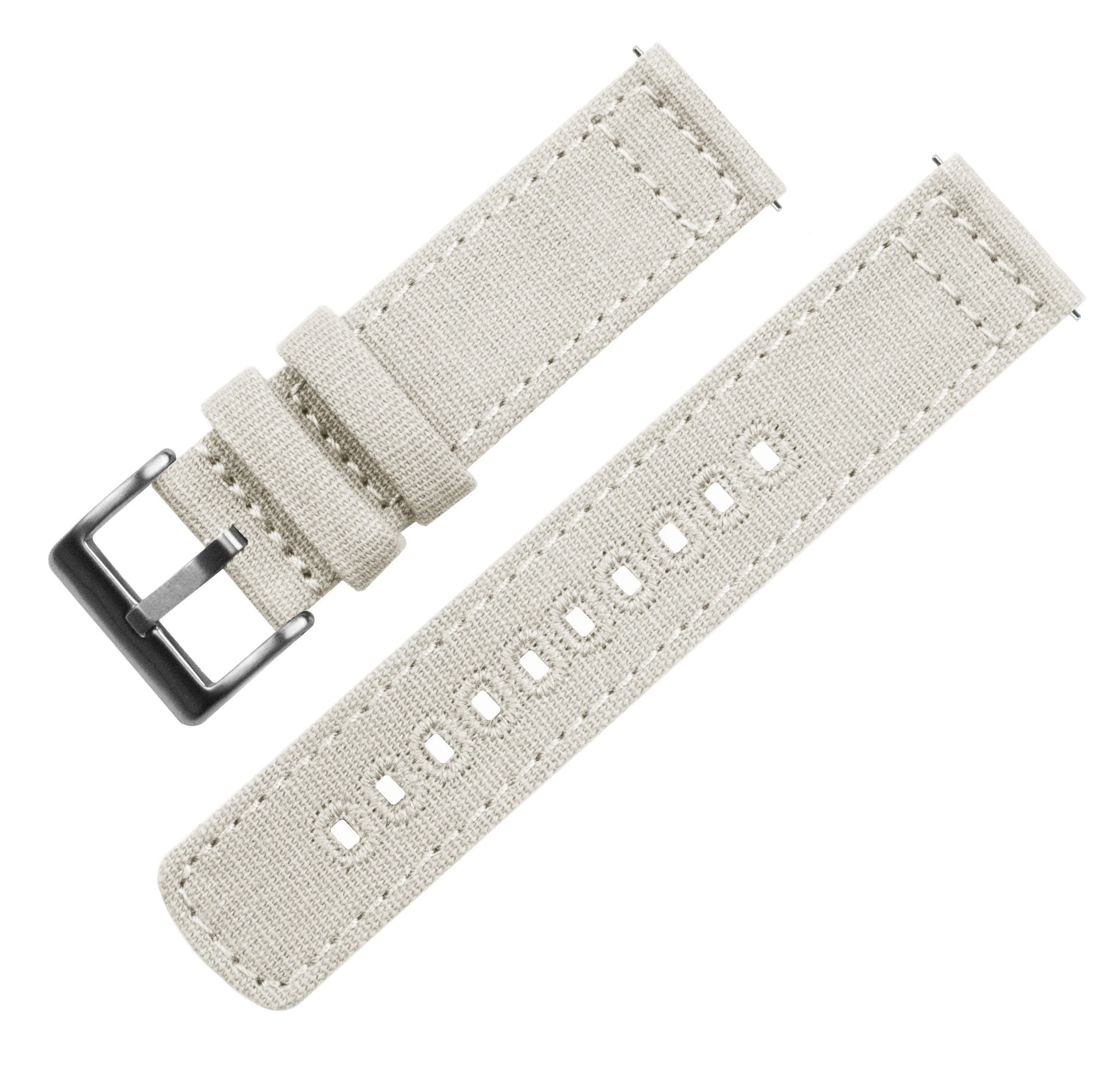 Linen White Premium Canvas Watch Band - Seiko 5 Sports GMT SSK001 / SSK003 (22mm) - Image 3