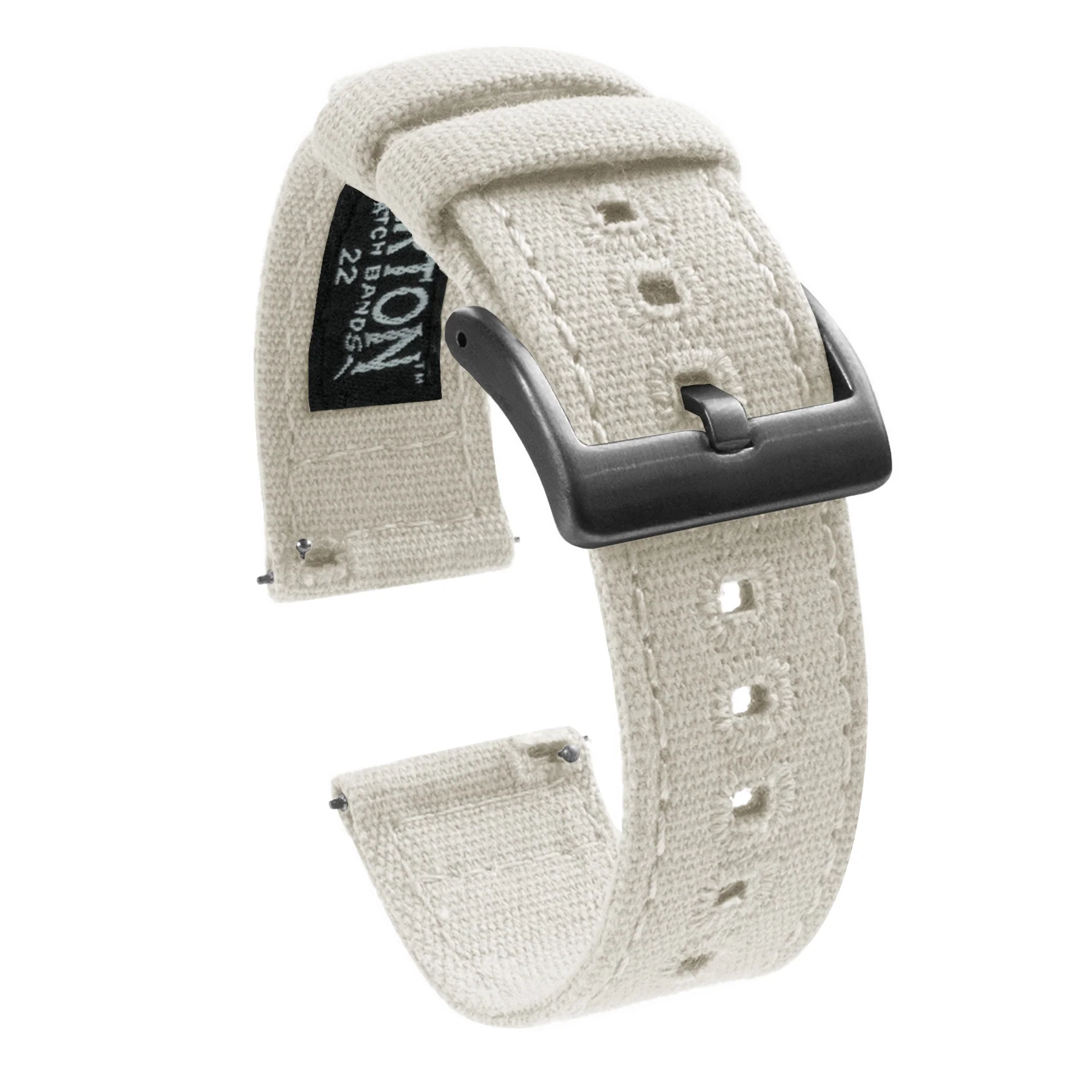 Linen White Premium Canvas Watch Band - Seiko 5 Sports GMT SSK001 / SSK003 (22mm) - Image 9