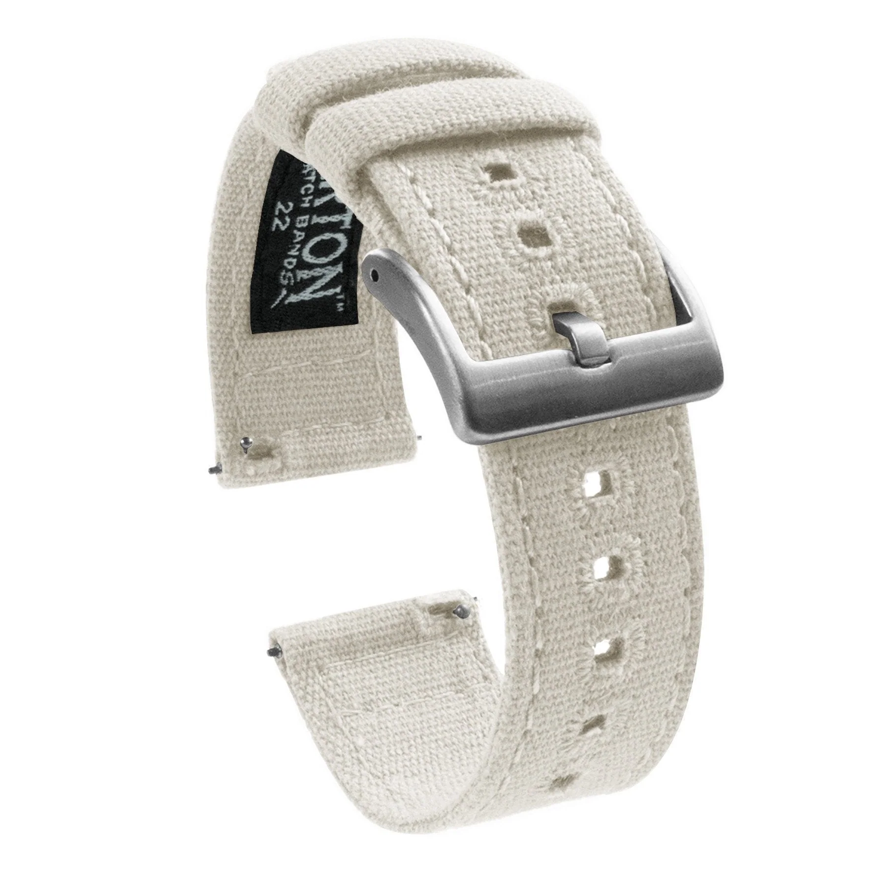 Linen White Premium Canvas 22mm Watch Band