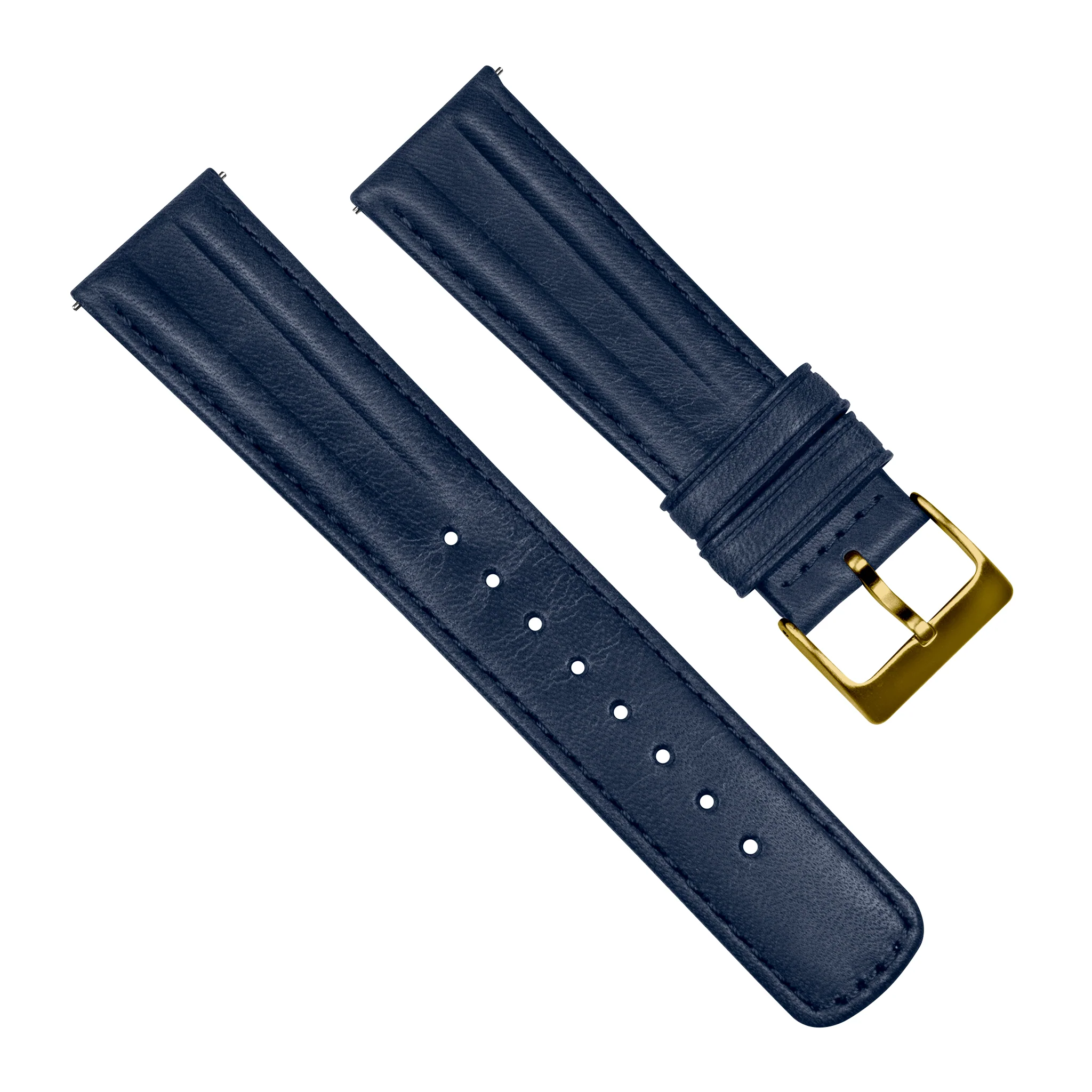 Navy Blue Classic Horween Leather Watch Band - Baltic Aquascaphe / Bicompax (20mm) - Image 7