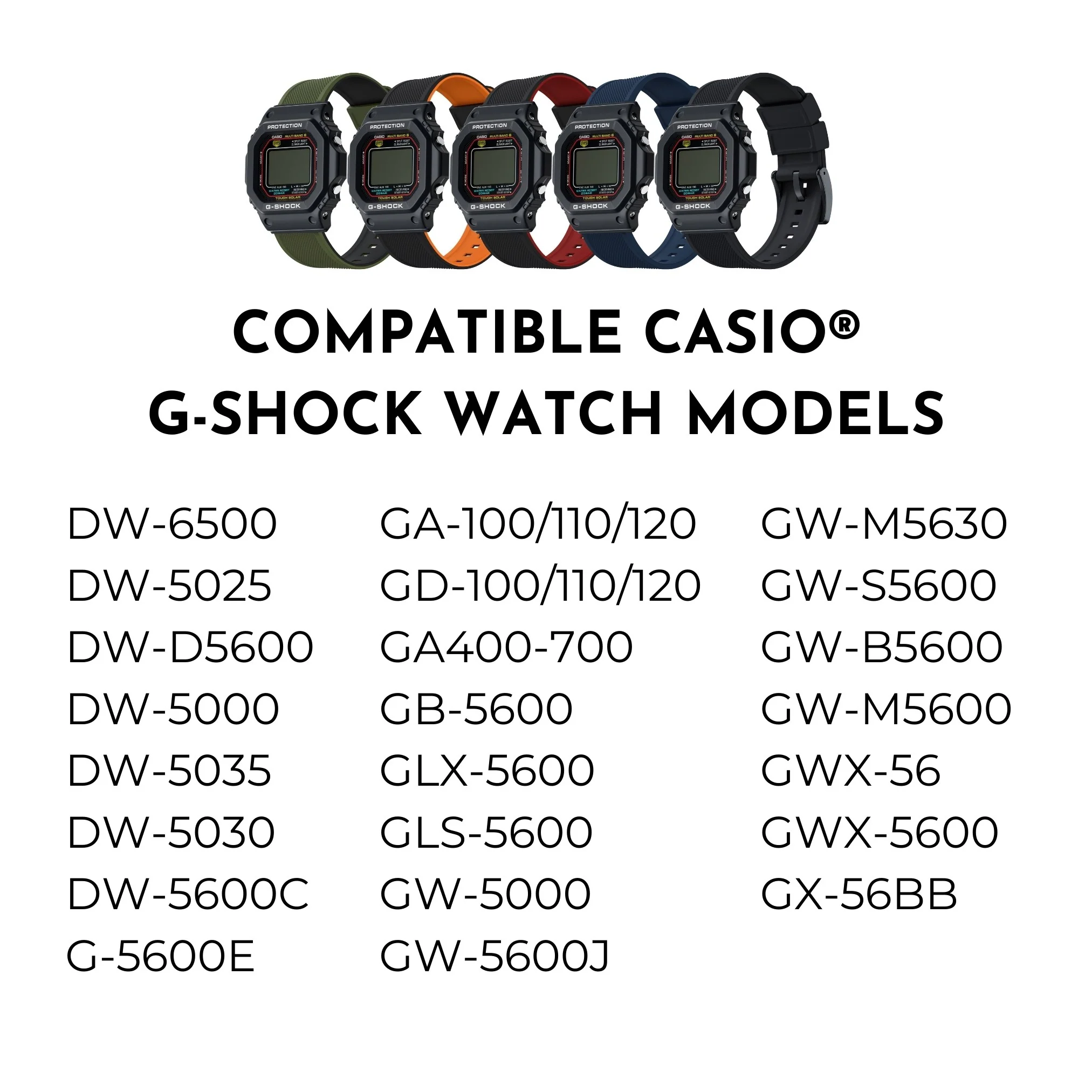 Navy Blue Elite Silicone Casio® G-Shock Watch Band - Image 3